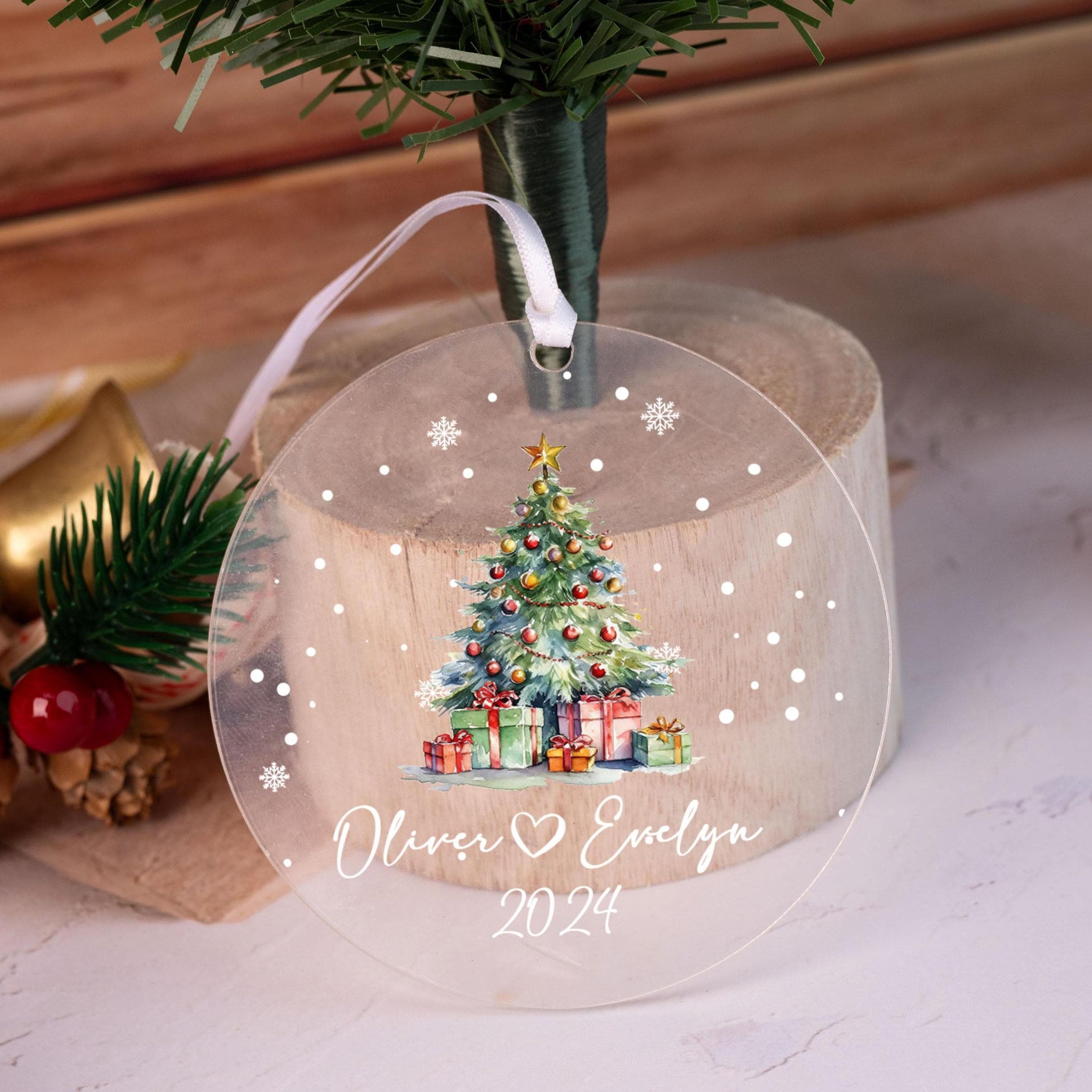 Personalized Couples Christmas Ornament: Acrylic Bauble, Our First Christmas Togther, Christmas Home Decor, New Couple Xmas Ornament Gifts