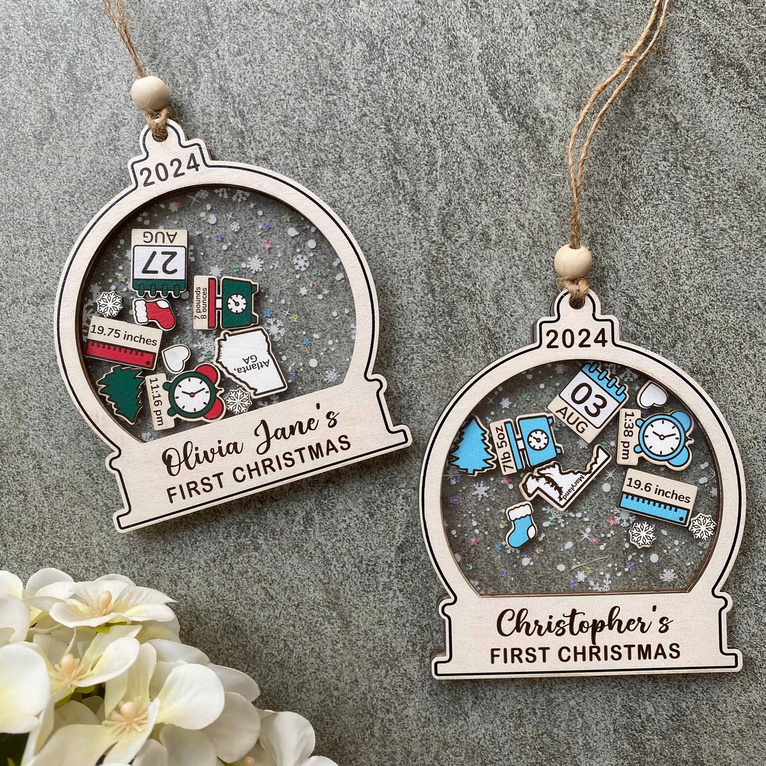 Custom Newborn Gift 4D Shake Ornament - Baby Xmas Keepsake 2025