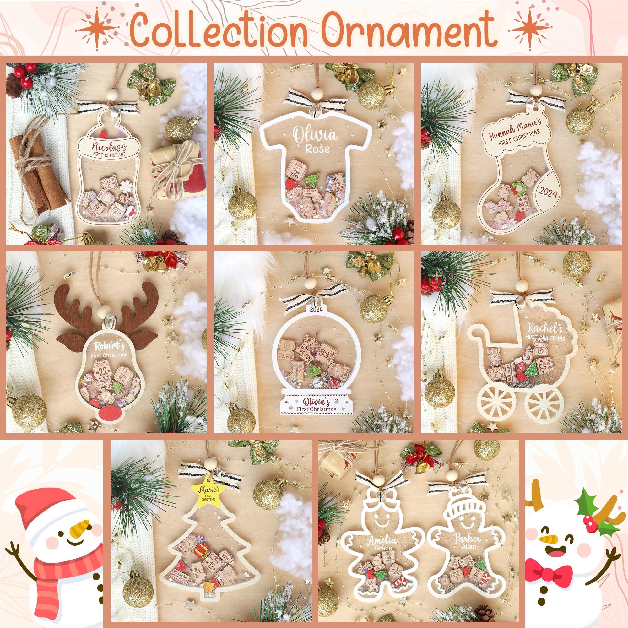 Baby’s First Christmas Ornament 2025 | Unique 4D Acrylic Shaker Keepsake Gift