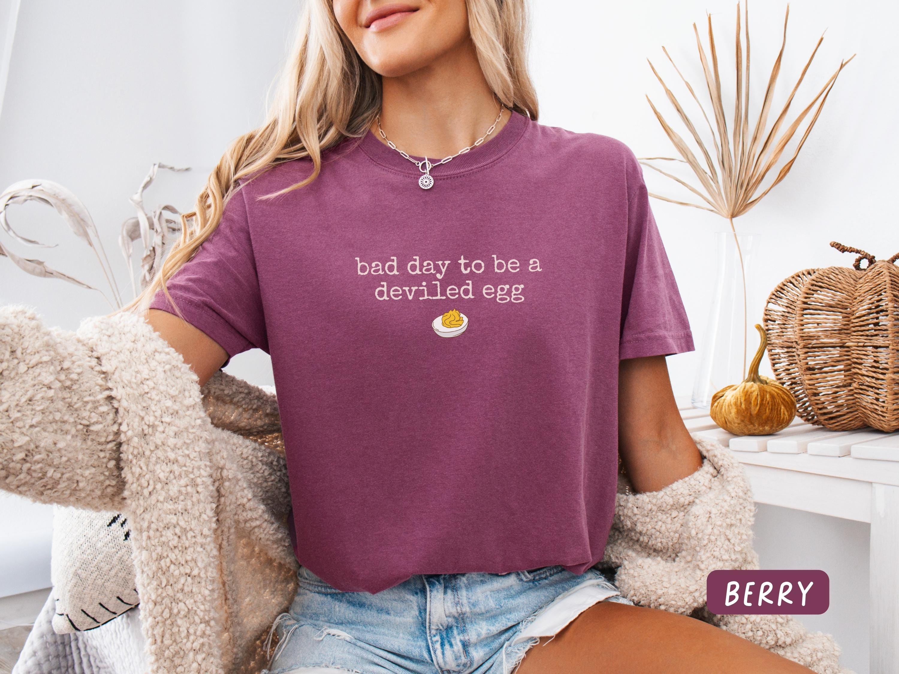 H9Neko Funny Thanksgiving Shirt – “Bad Day to Be a Deviled Egg” Comfort Colors Tee, Sarcastic Friendsgiving Food Humor T-Shirt