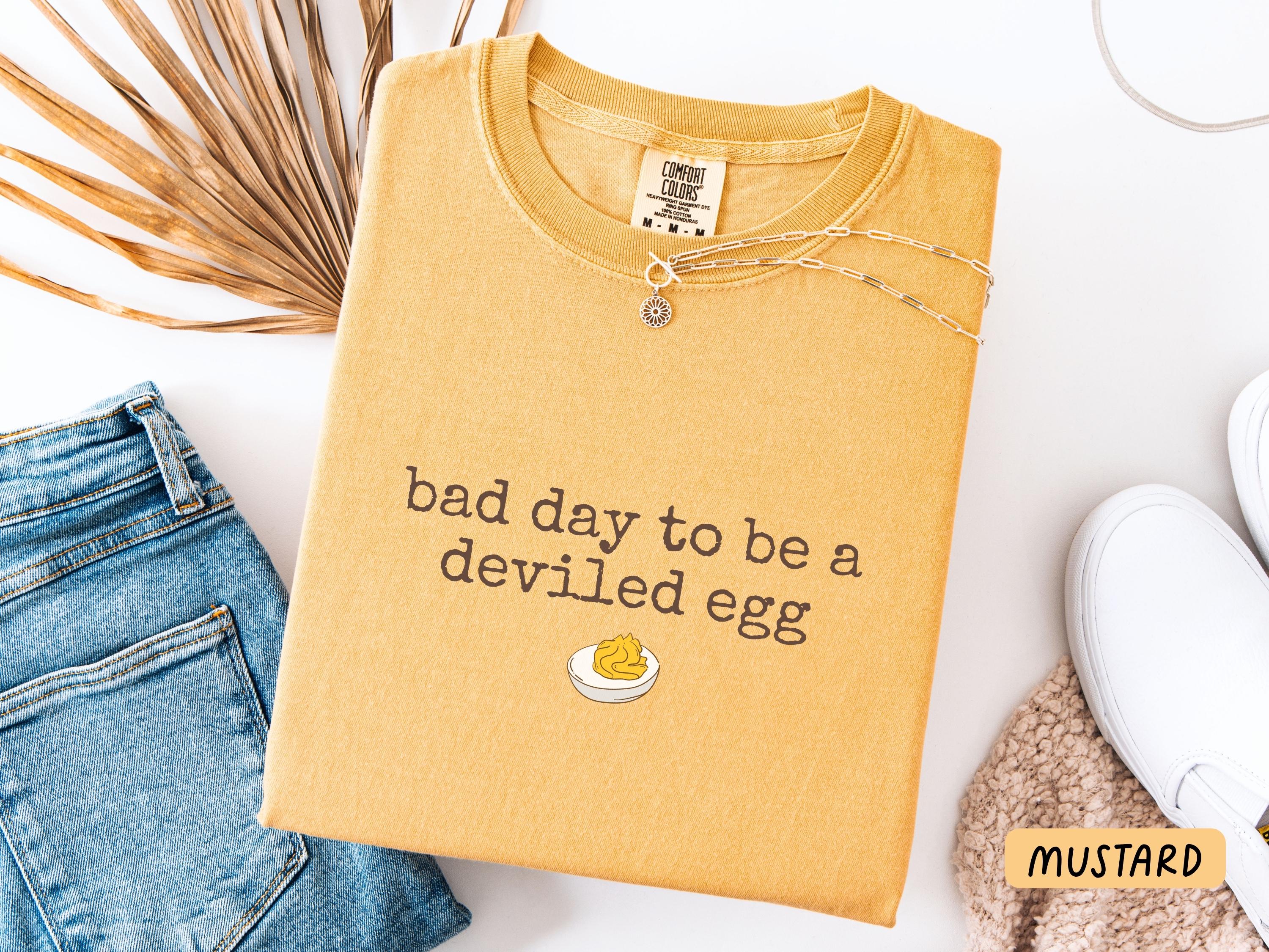 H9Neko Funny Thanksgiving Shirt – “Bad Day to Be a Deviled Egg” Comfort Colors Tee, Sarcastic Friendsgiving Food Humor T-Shirt