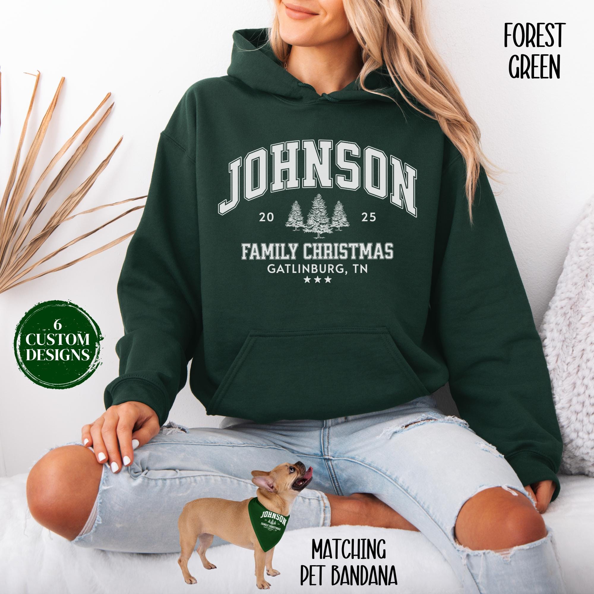 H9NEKO Personalized Family Christmas Hoodies - Vintage Santa Gift