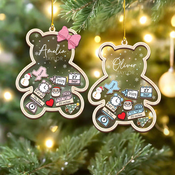 H9neko Personalized Birth Stats Baby First Christmas Shaker 2025