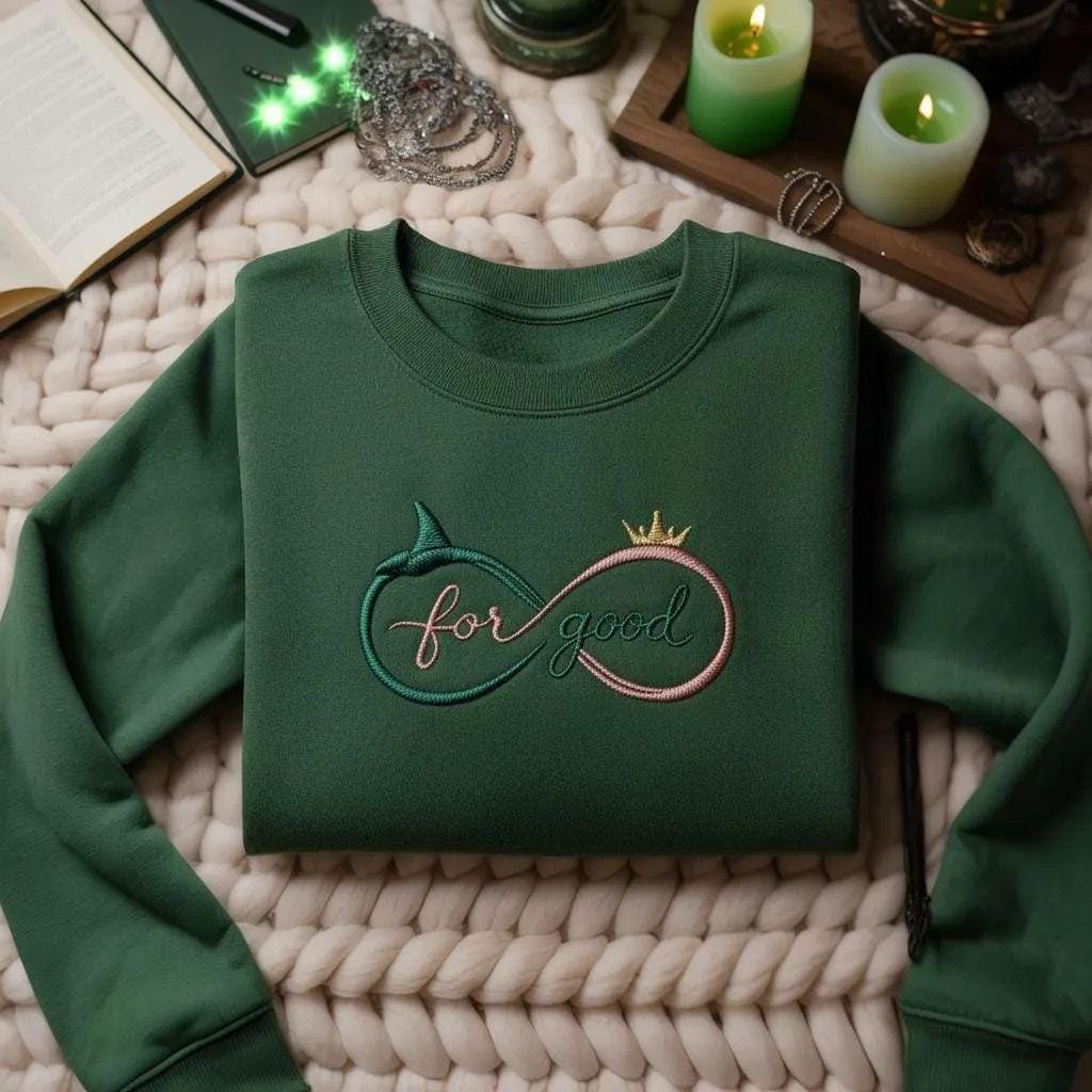 Embroidered Infinity Quote Sweatshirt – Good Witch & Green Witch Inspired Hoodie | H9Neko