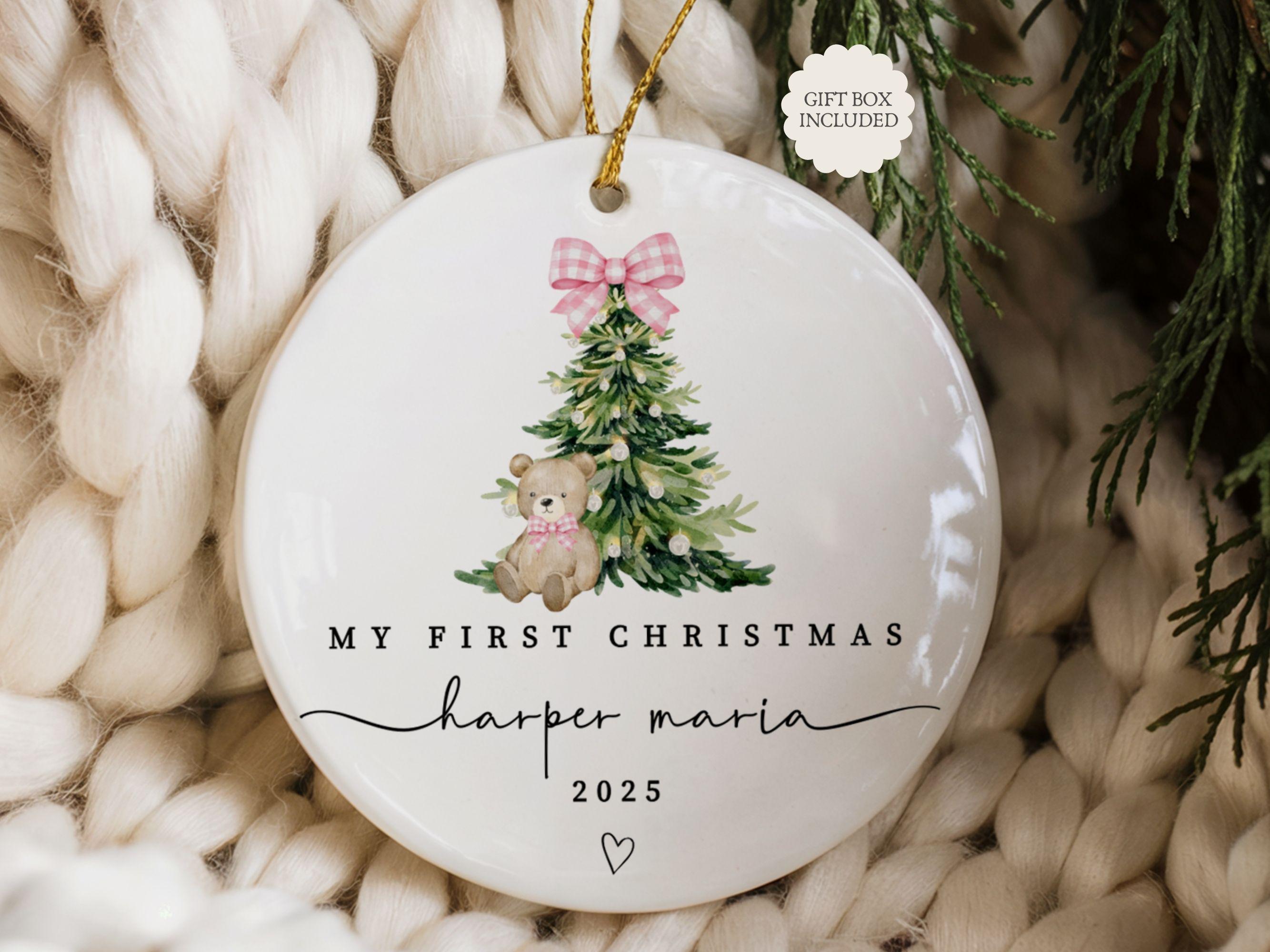 H9neko Personalized Baby Girl First Christmas Ornament 2025