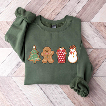 Cute Gingerbread Cookies Sweatshirt – Merry Christmas Womens Holiday Sweater | H9Neko