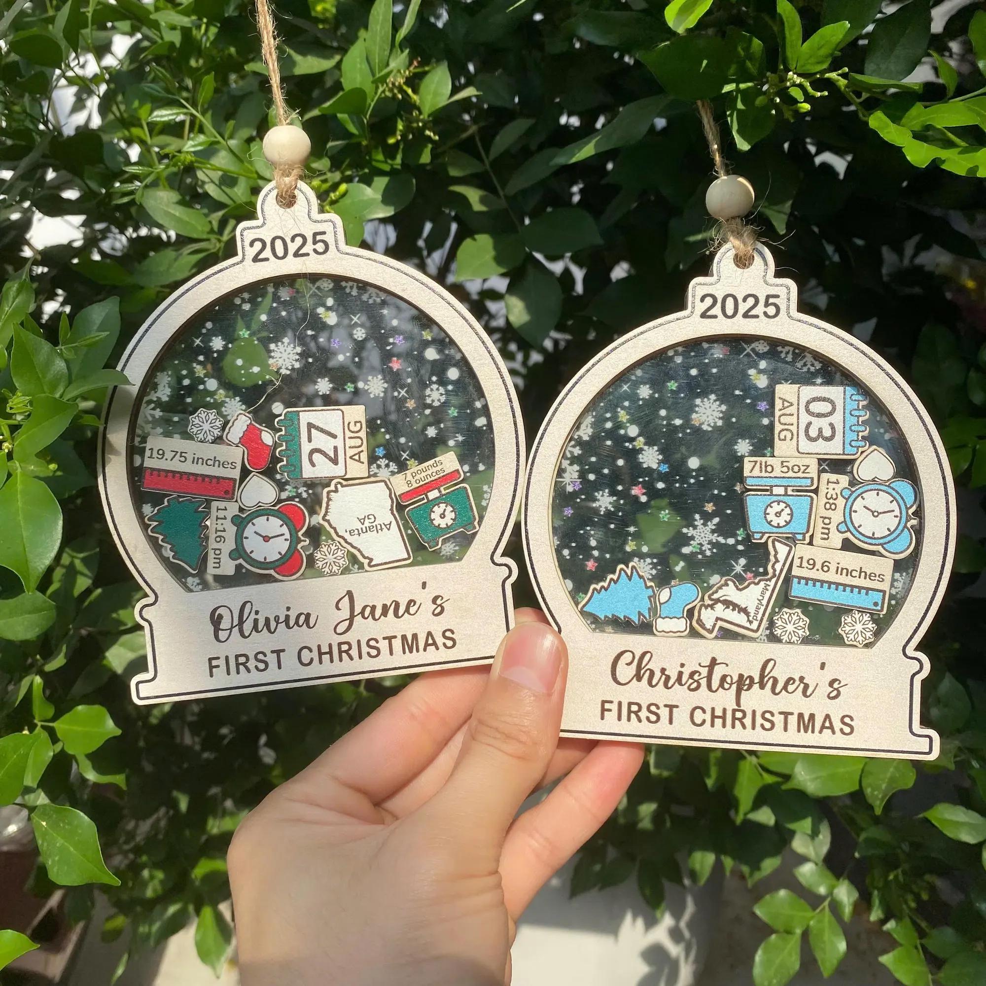 Custom Newborn Gift 4D Shake Ornament - Baby Xmas Keepsake 2025