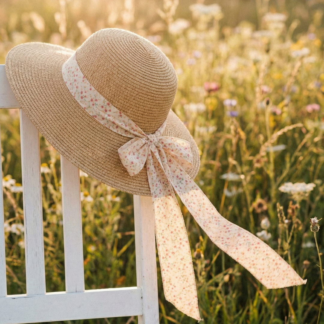 Vintage Ditsy Floral Ribbon 1" x 10yd | Rustic Cottagecore Summer Decor | H9Neko