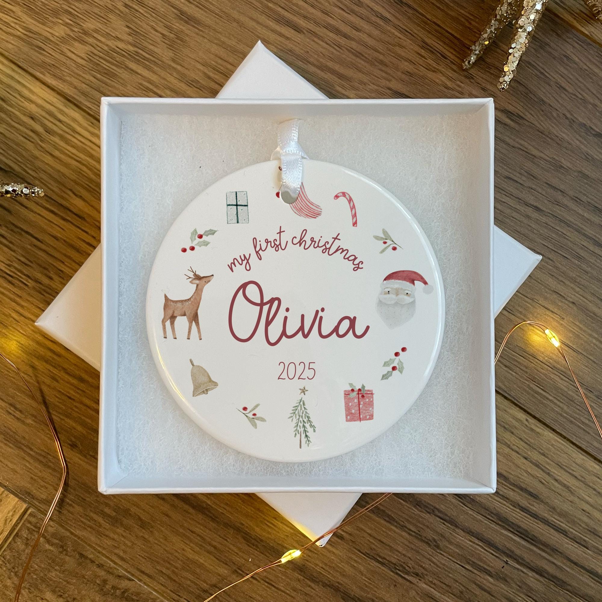 Custom Baby Keepsake Bauble Gift for First Christmas by H9neko