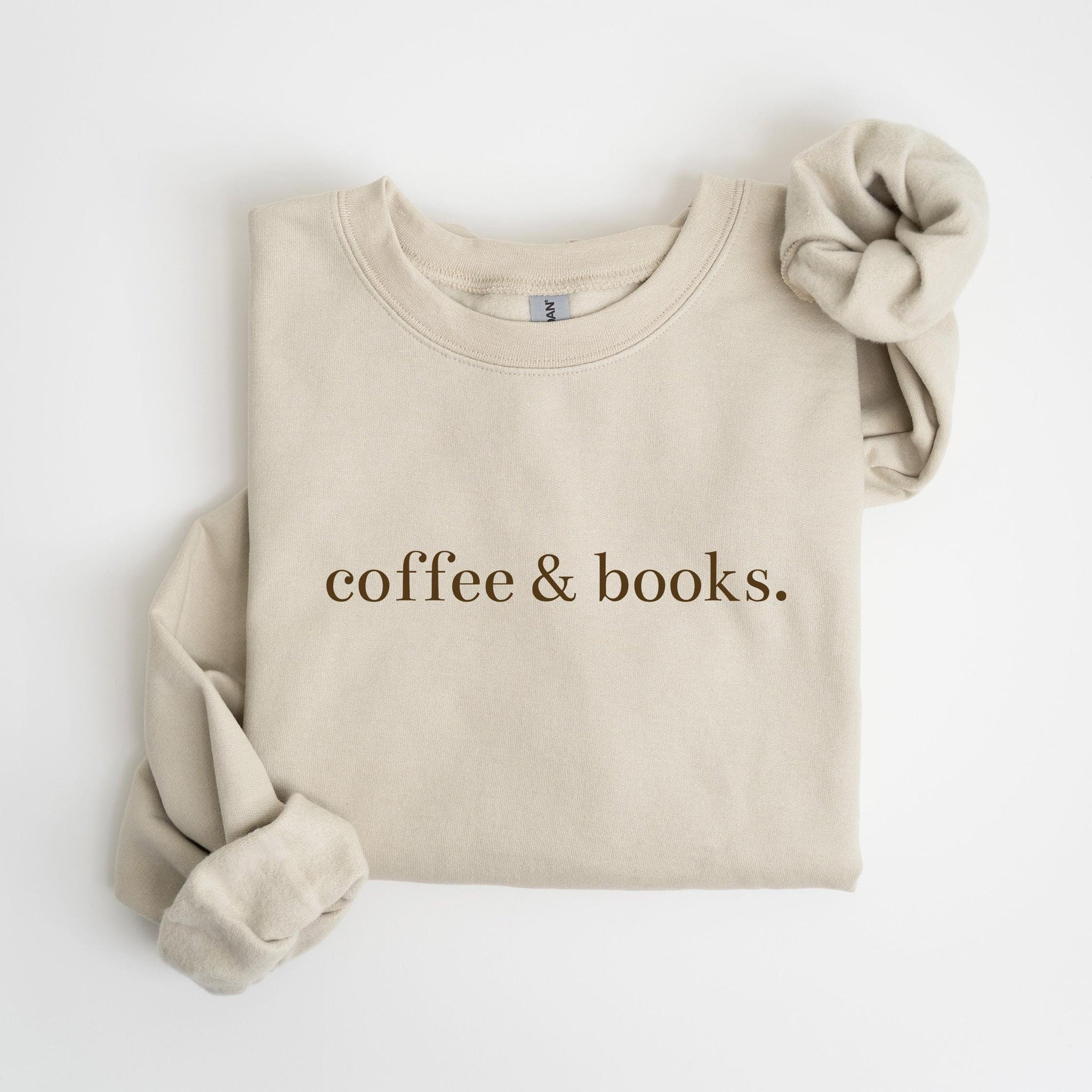 H9Neko Coffee & Books Sweatshirt – Cute Book Lover Pullover, Reading Club Sweater, Teacher & Back to School Gift