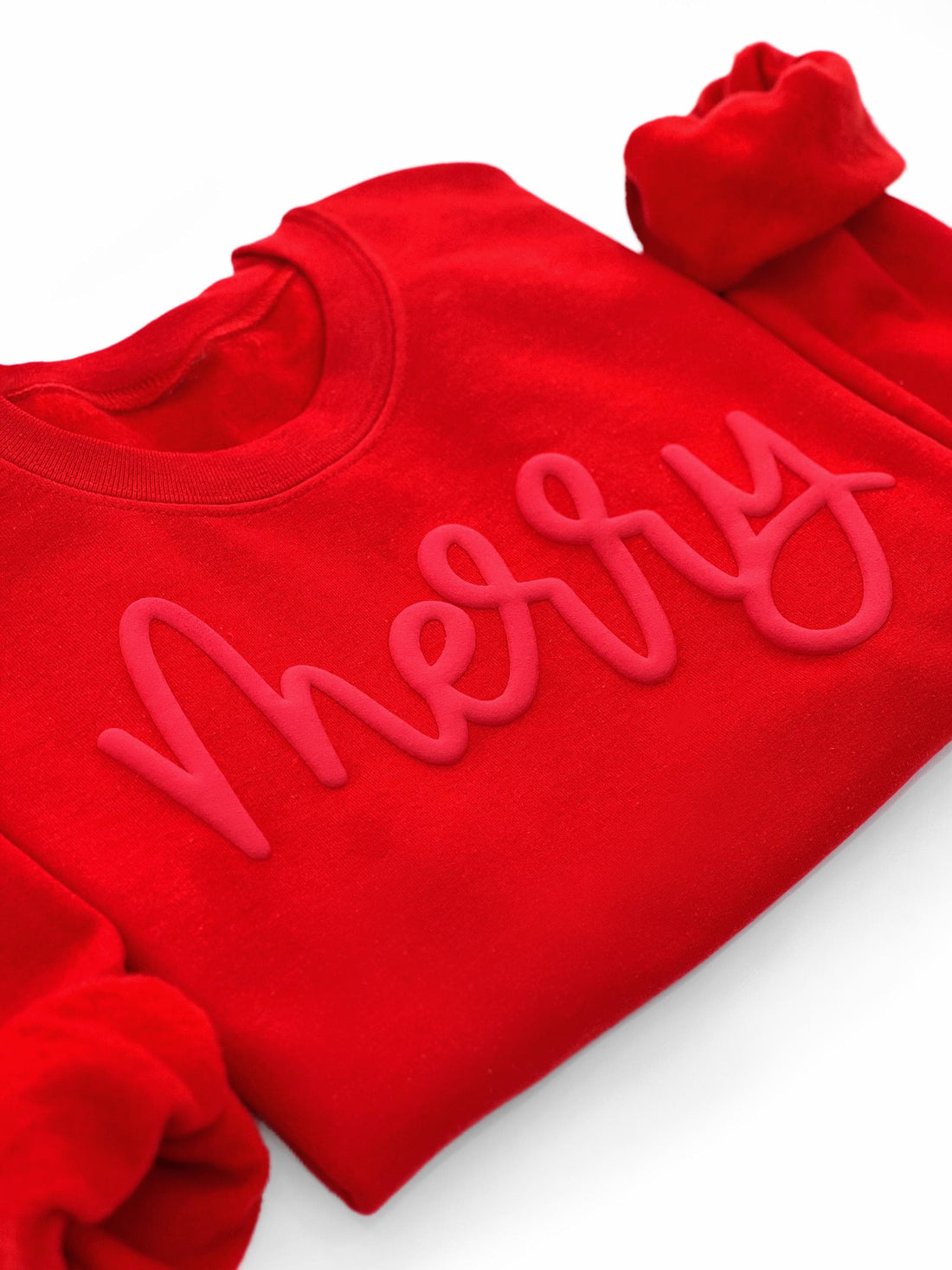 Embossed Christmas Hoodie – Merry Christmas Puff Hoodie Cute Winter Holiday Gift | H9Neko