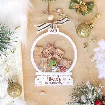 Baby’s First Christmas Ornament 2025 | Unique 4D Acrylic Shaker Keepsake Gift