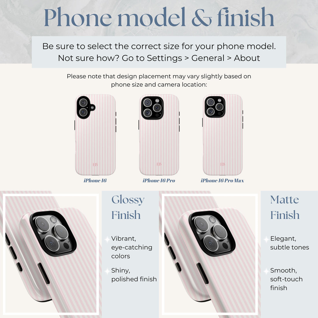 Personalized Pink Striped Phone Case – Custom Monogram Aesthetic Coastal Preppy Beachy iPhone Case