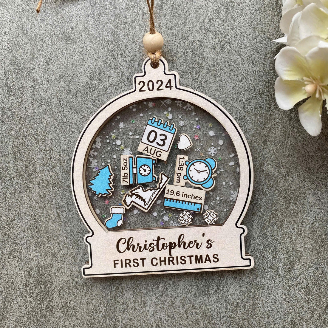 Custom Newborn Gift 4D Shake Ornament - Baby Xmas Keepsake 2025