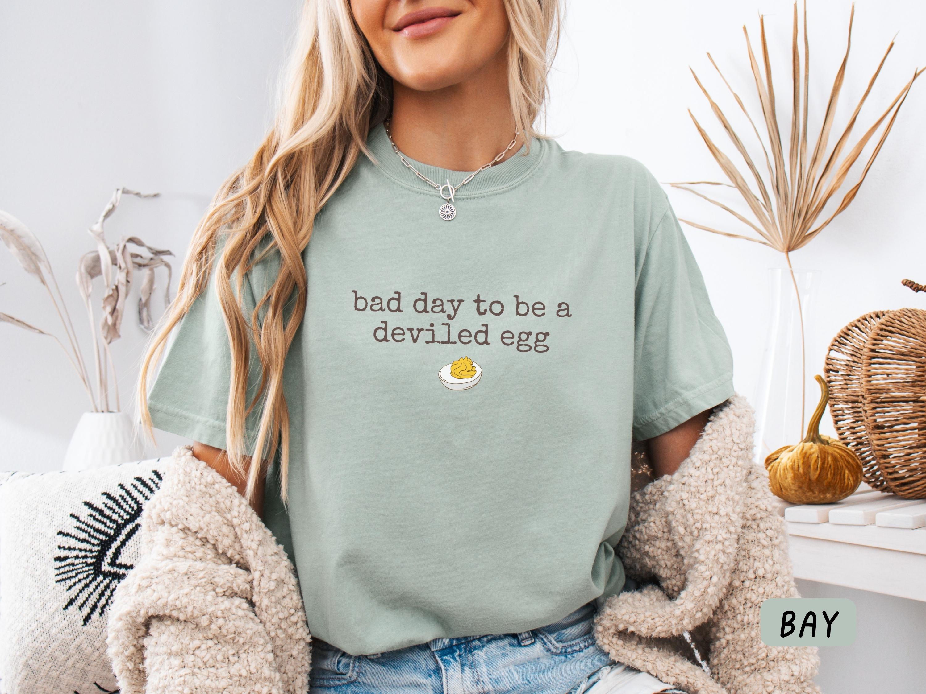 H9Neko Funny Thanksgiving Shirt – “Bad Day to Be a Deviled Egg” Comfort Colors Tee, Sarcastic Friendsgiving Food Humor T-Shirt