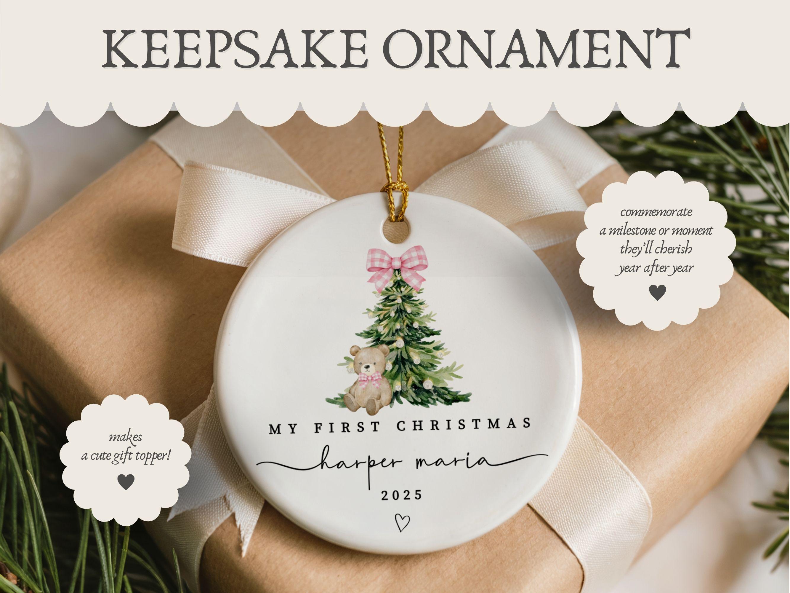 H9neko Personalized Baby Girl First Christmas Ornament 2025