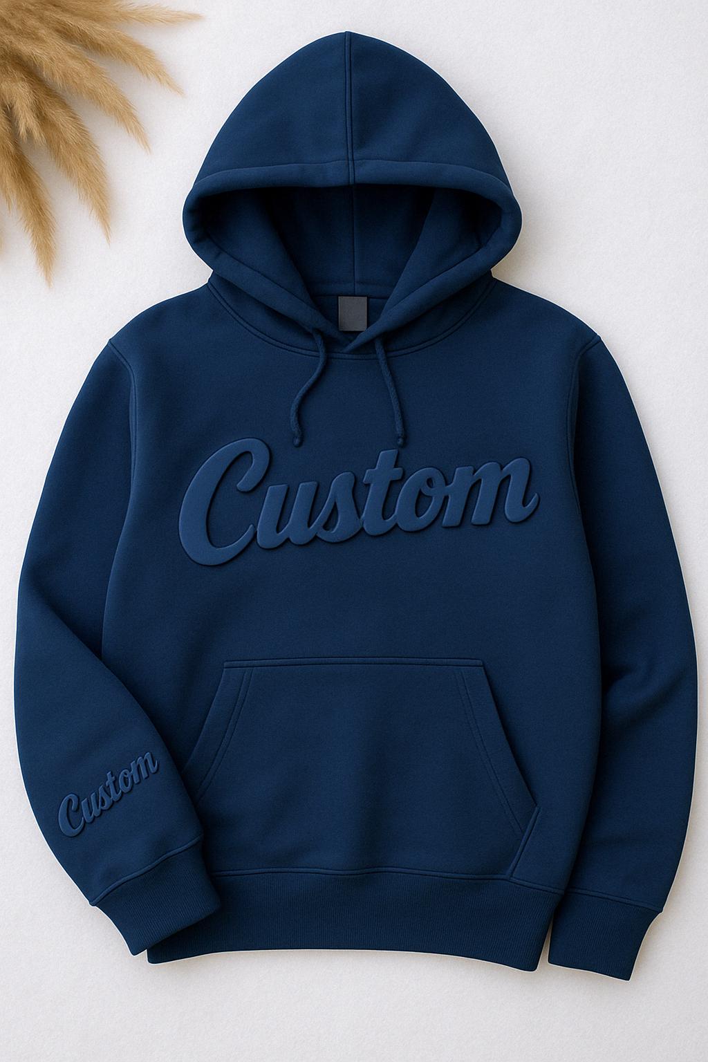 Custom Puff 3D Hoodie– Personalized Embossed Raised Text Pullover | H9Neko