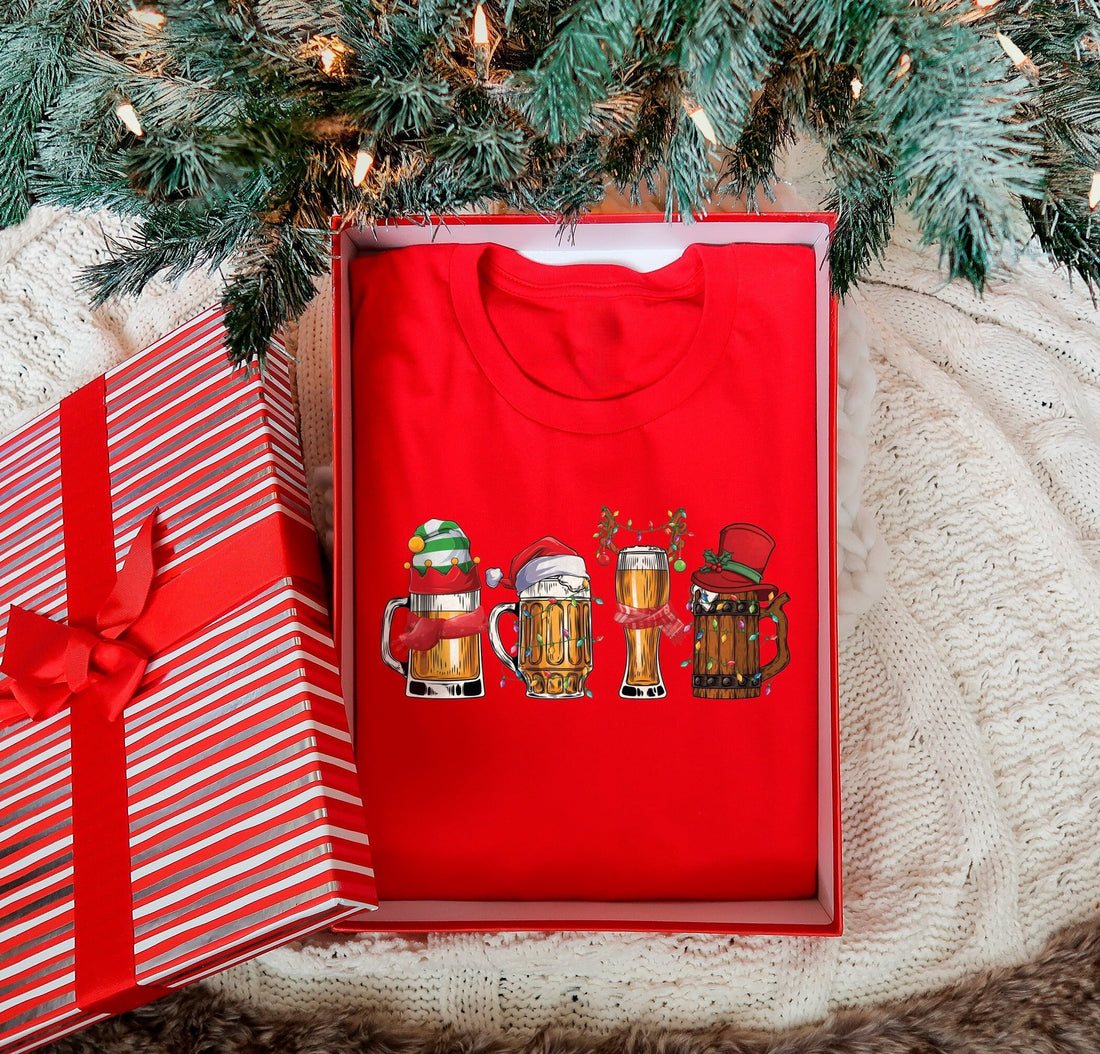H9Neko Christmas Beer Shirt – Funny Christmas Drinking Shirt, Santa Beer Tee, Beer Lover Gift, Christmas Party Shirt, Xmas Holiday Gift