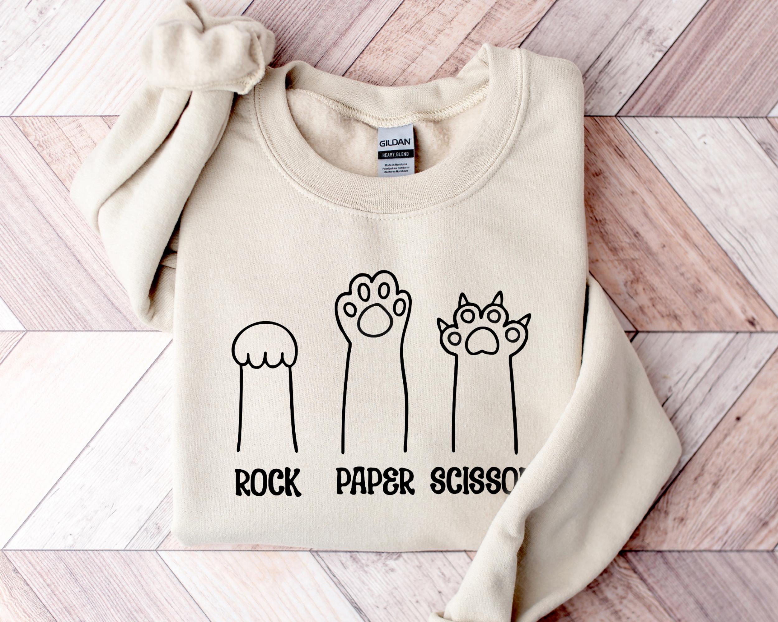 H9NEKO Funny Cat Paw Hoodie - Rock Paper Scissors Unisex Pullover