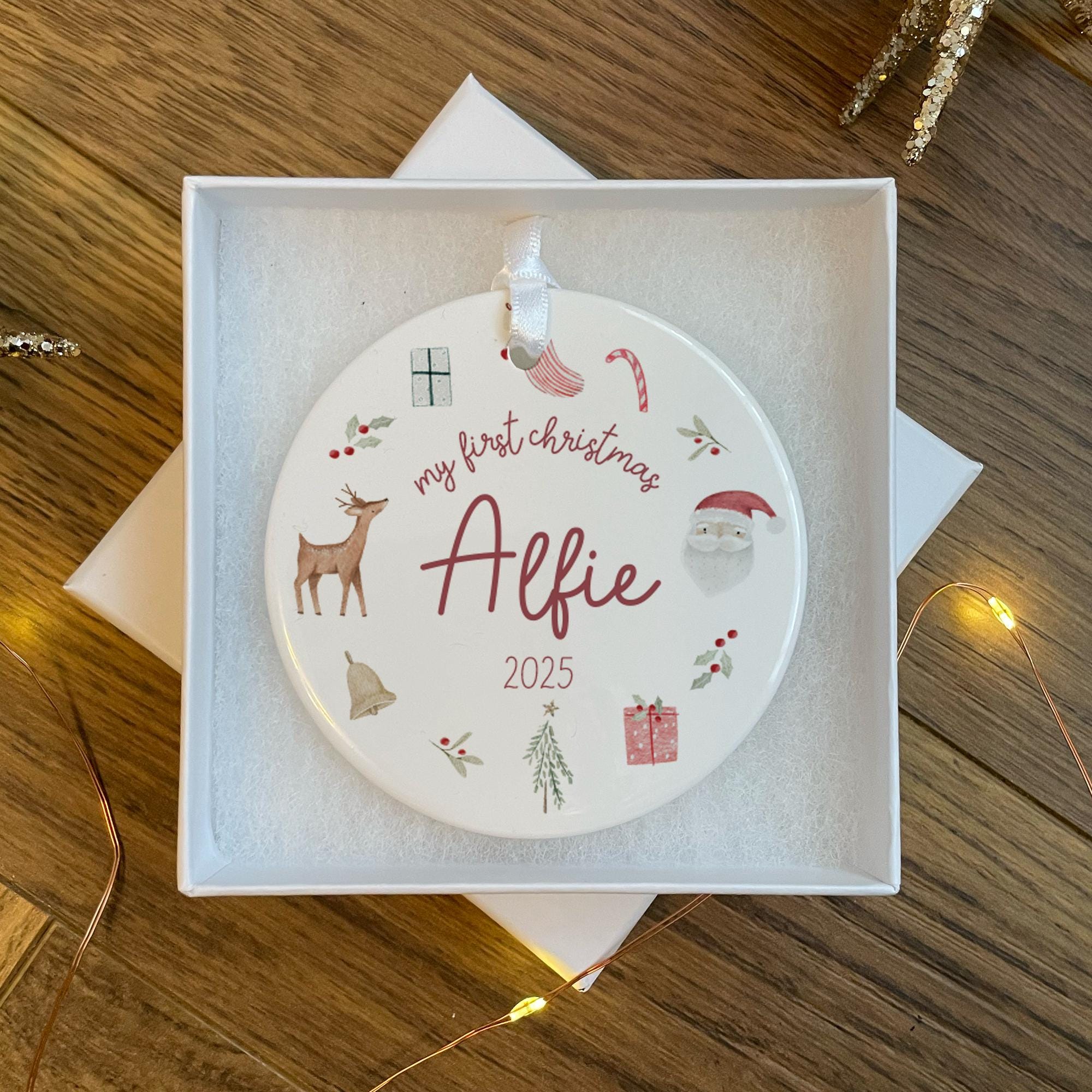 Custom Baby Keepsake Bauble Gift for First Christmas by H9neko