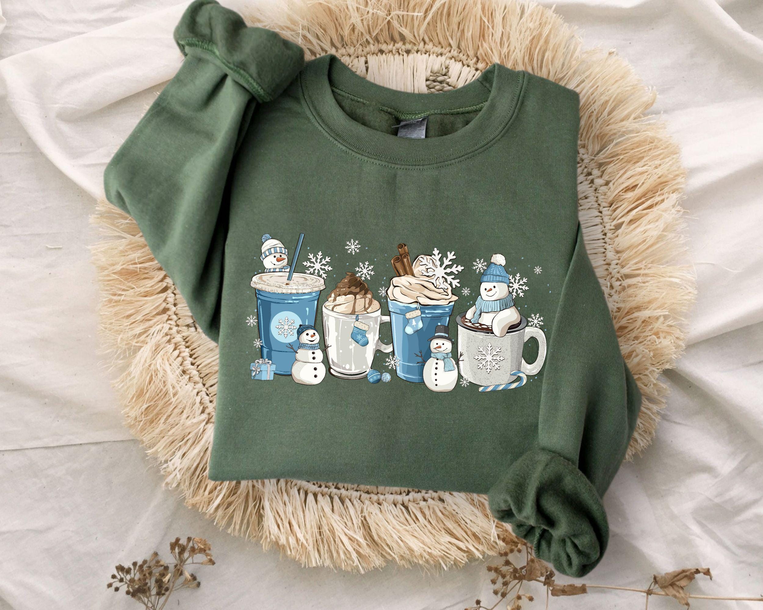 H9NEKO Winter Coffee Cups Hoodie - Cozy Season Pullover Gift