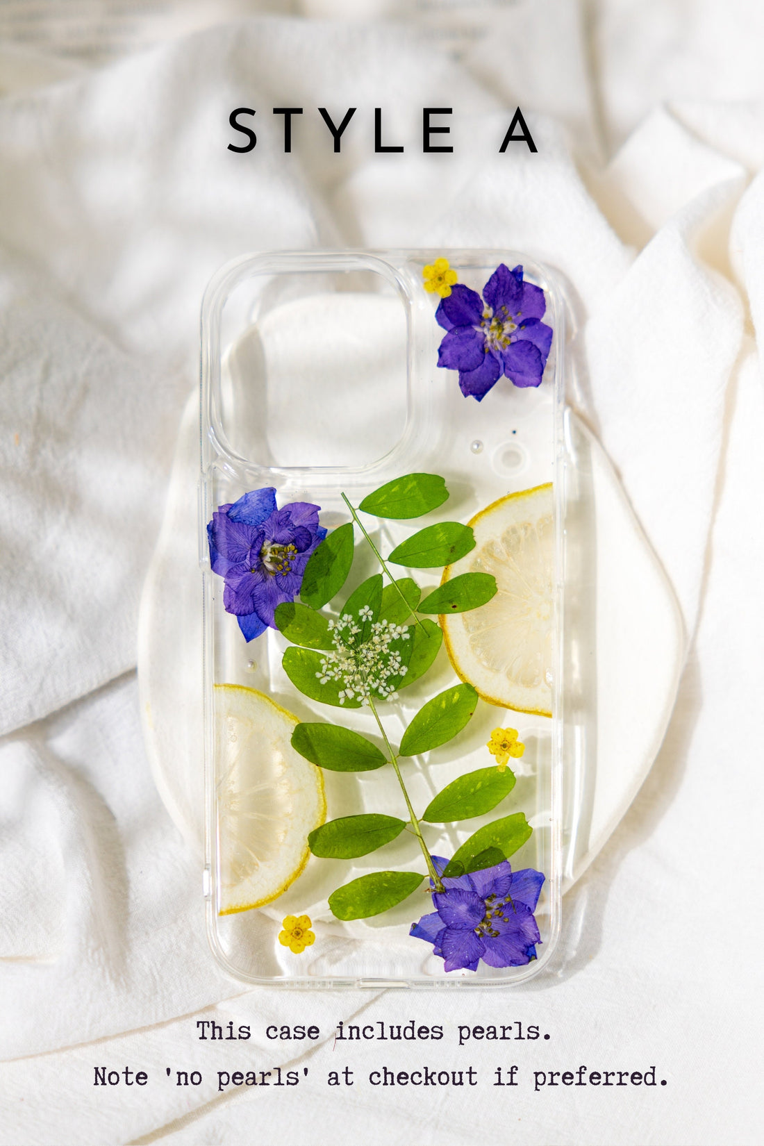 Real Pressed Flower Phone Case – Handmade Floral Resin Cover for iPhone 17/16/15 Pro Max | H9Neko