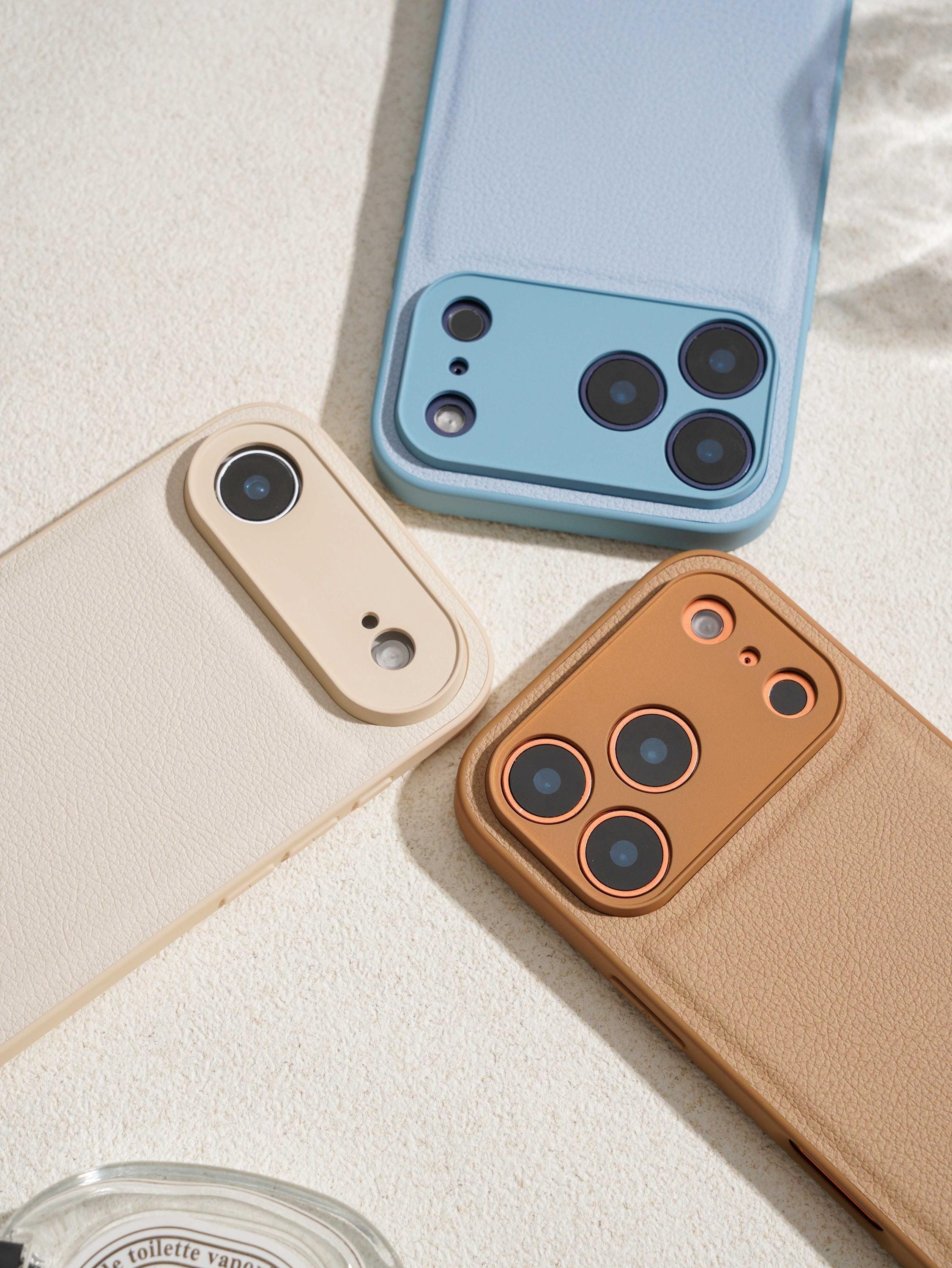 Personalized Leather Phone Case with Initials – Embossed Monogram Vegan Leather Cover for iPhone 17/16/15/14 Pro Max | H9Neko