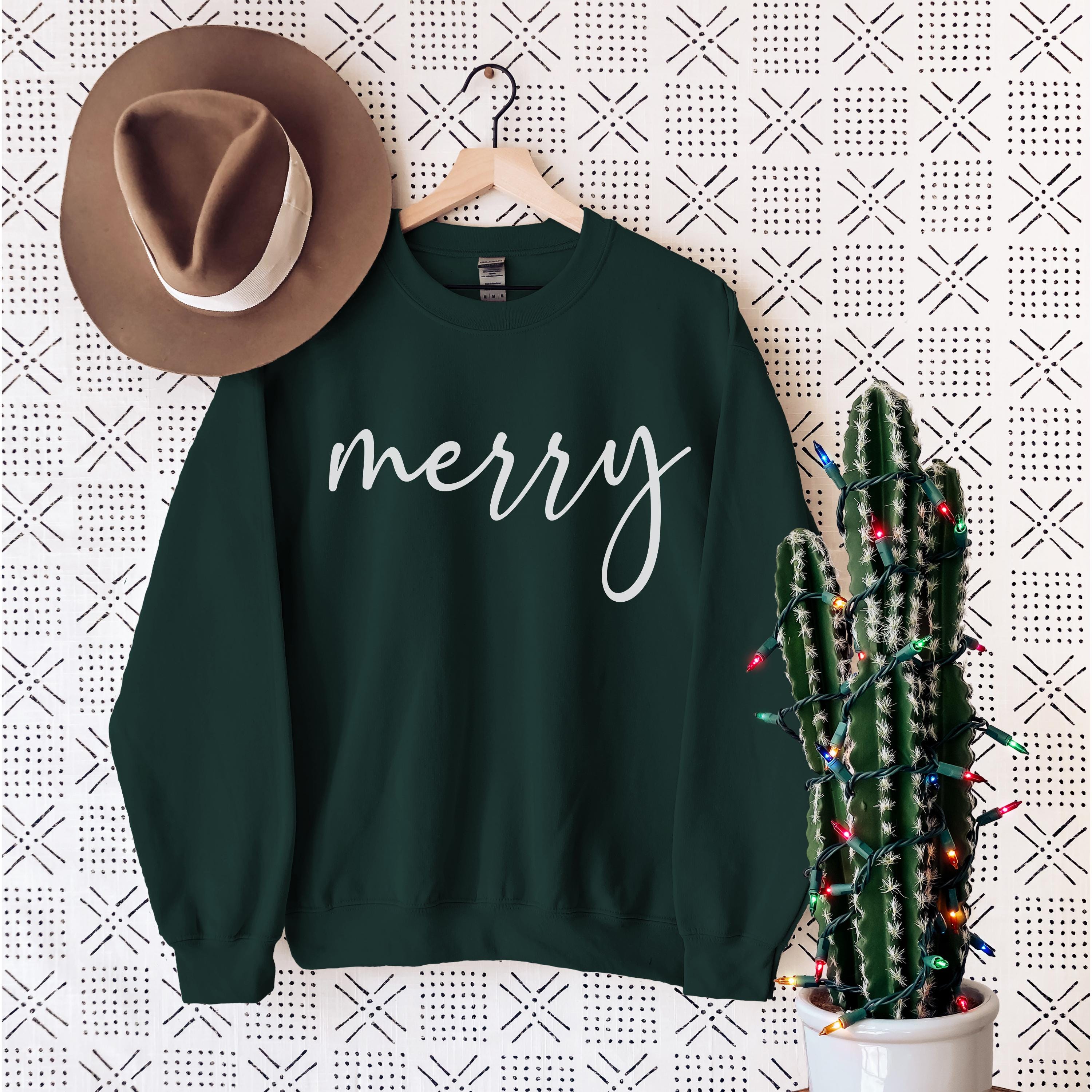 H9NEKO Merry Christmas Sweatshirt - Cozy Holiday Crewneck Gift for Her
