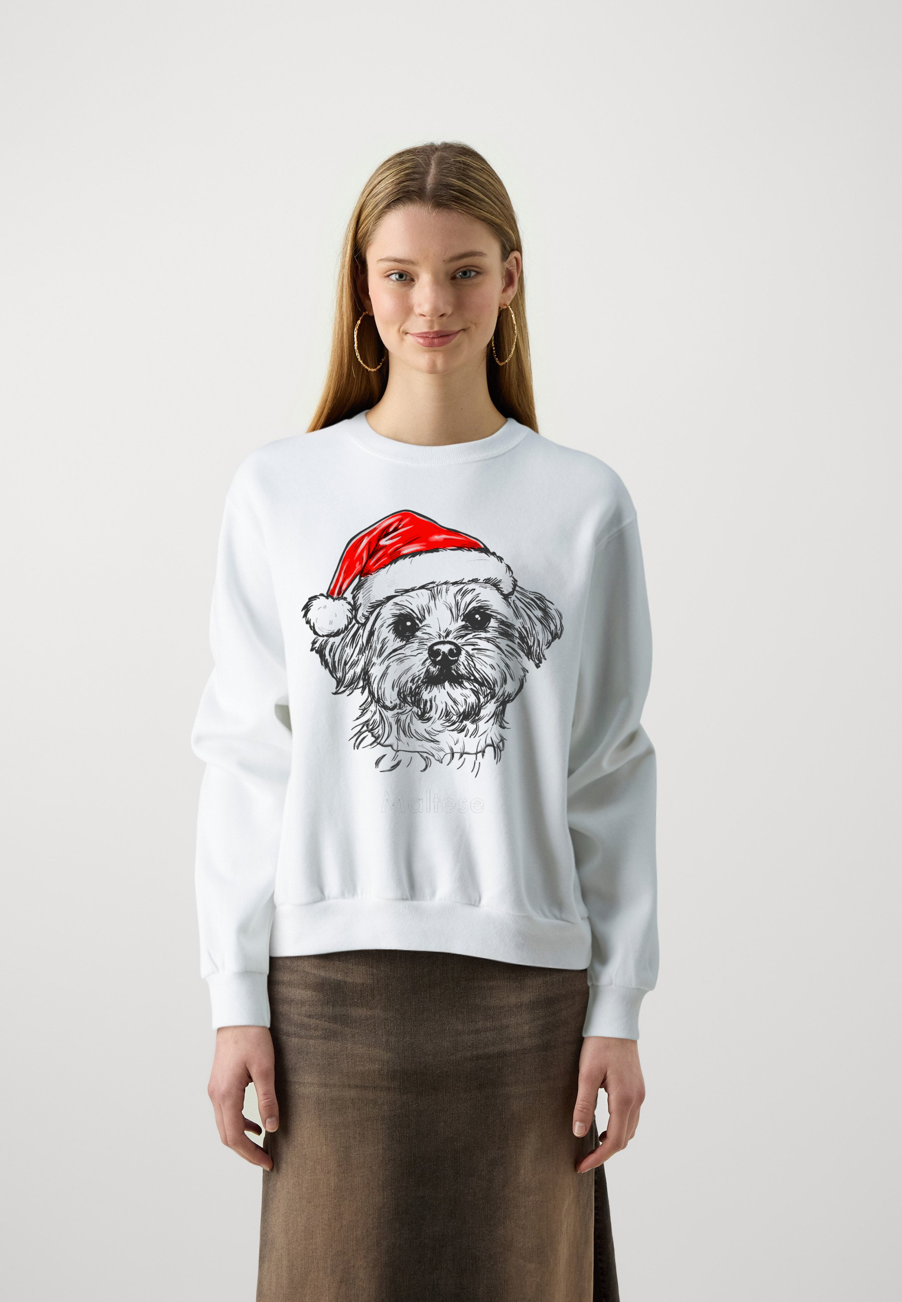 Funny Christmas Dog Sweatshirt – Custom Santa Paws Design, 50 Breeds Available
