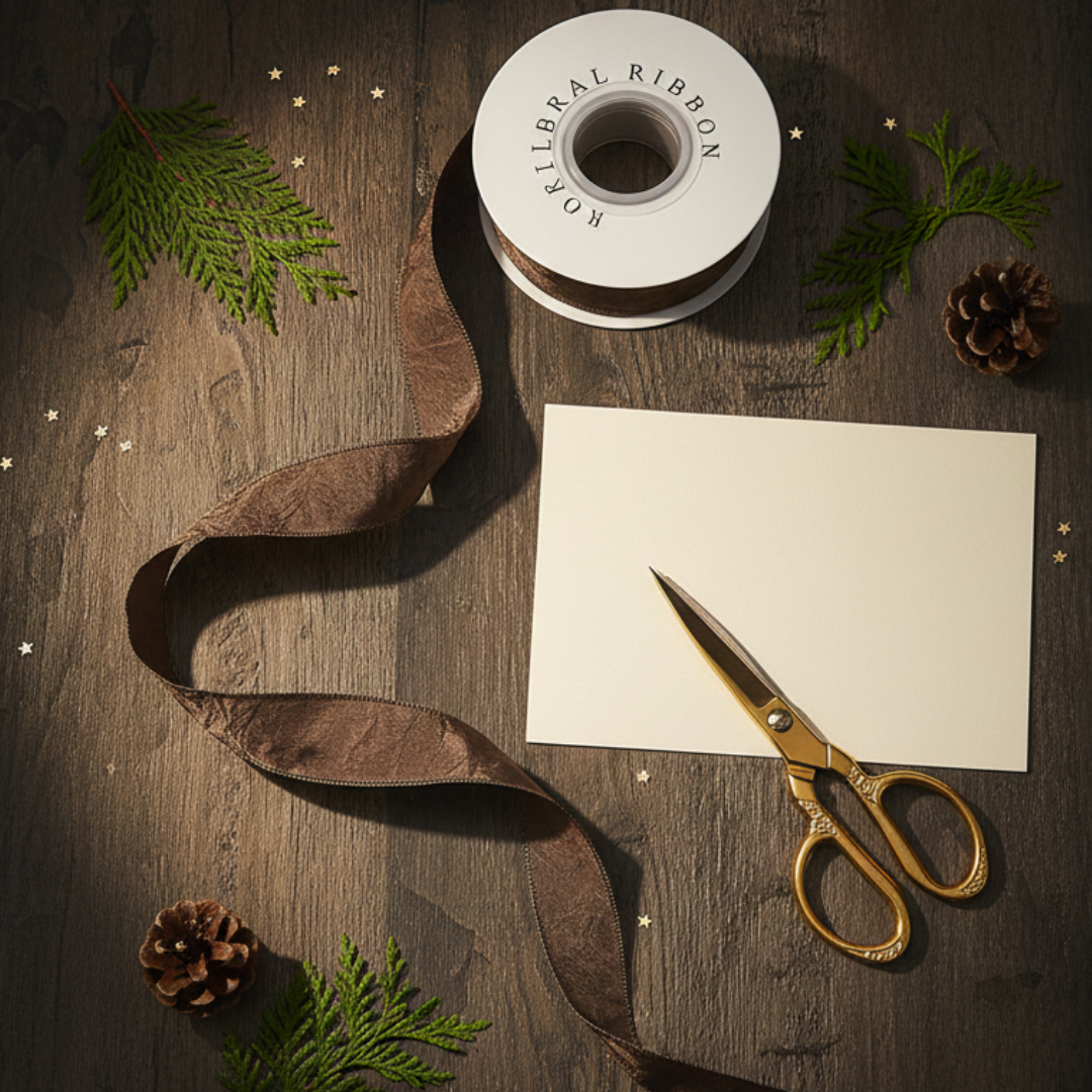 Shimmering Mocha Wrinkled Ribbon 1" x 10yd | Elegant Antique Style for DIY Crafts | H9Neko