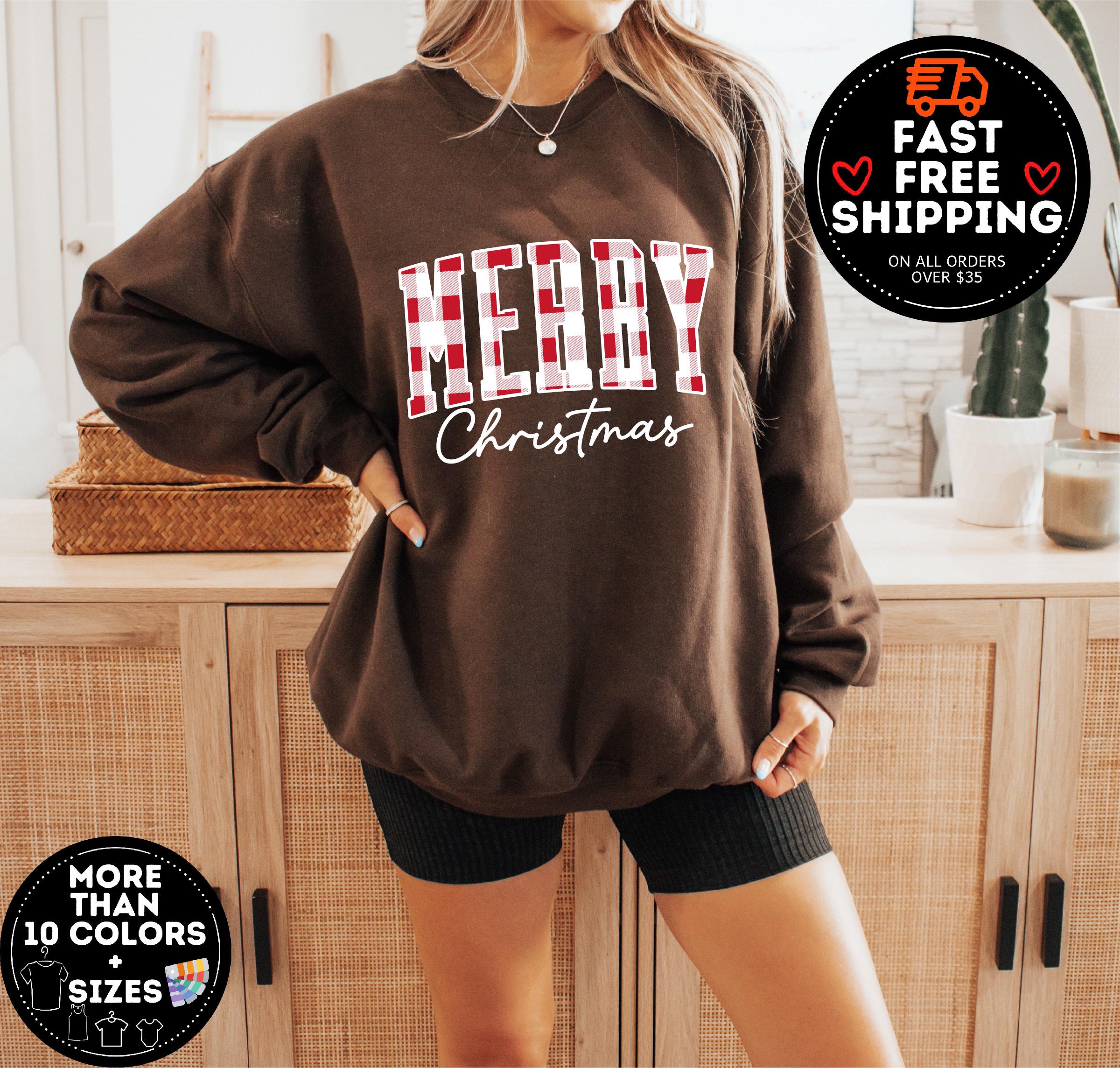 H9NEKO Buffalo Plaid Christmas Hoodie - Family Pullover Gift Idea