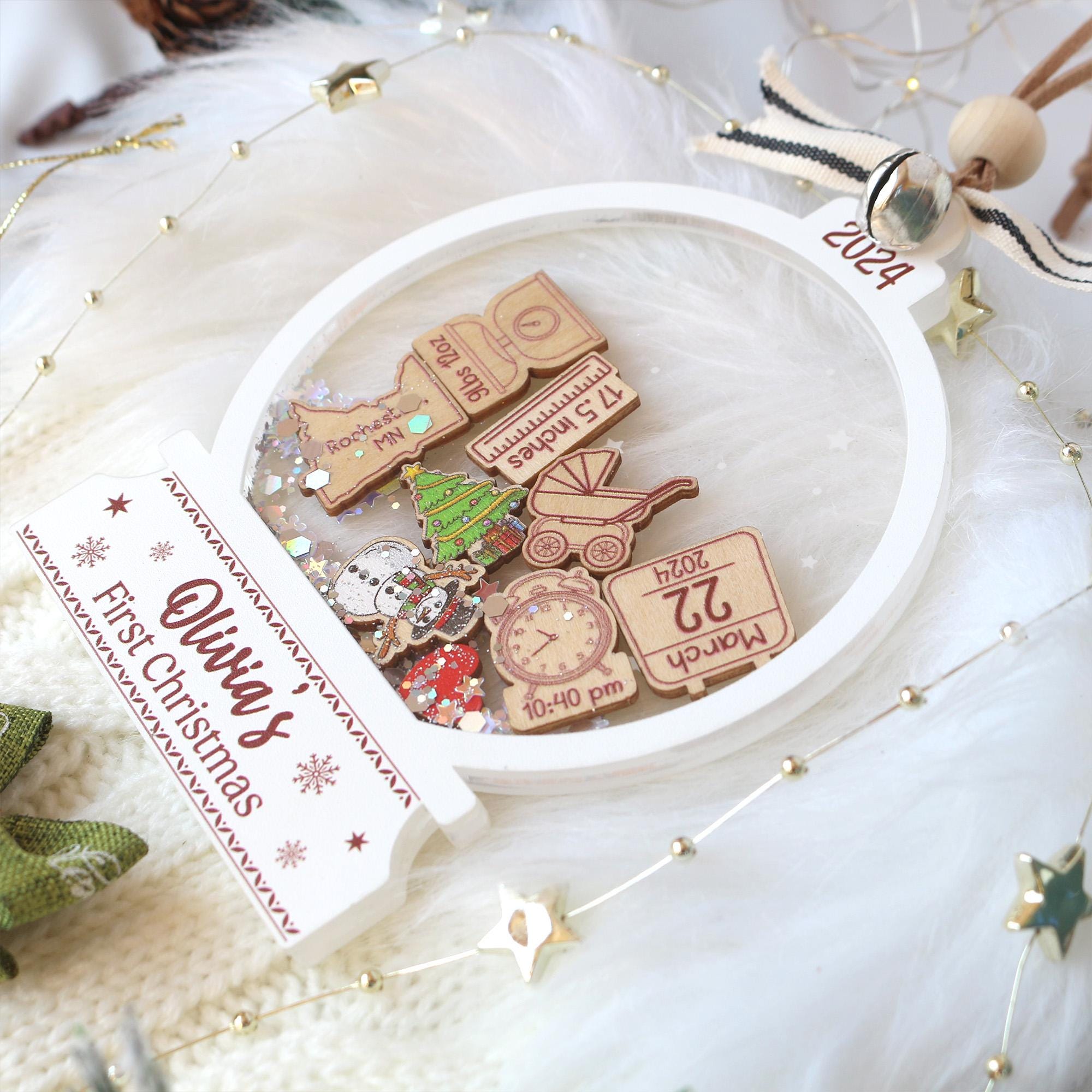 Baby’s First Christmas Ornament 2025 | Unique 4D Acrylic Shaker Keepsake Gift