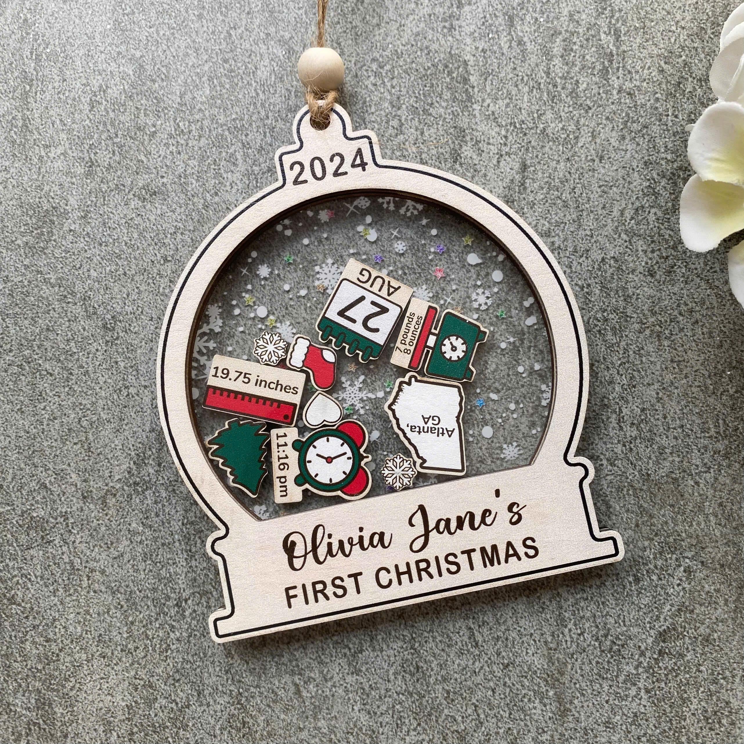 Custom Newborn Gift 4D Shake Ornament - Baby Xmas Keepsake 2025