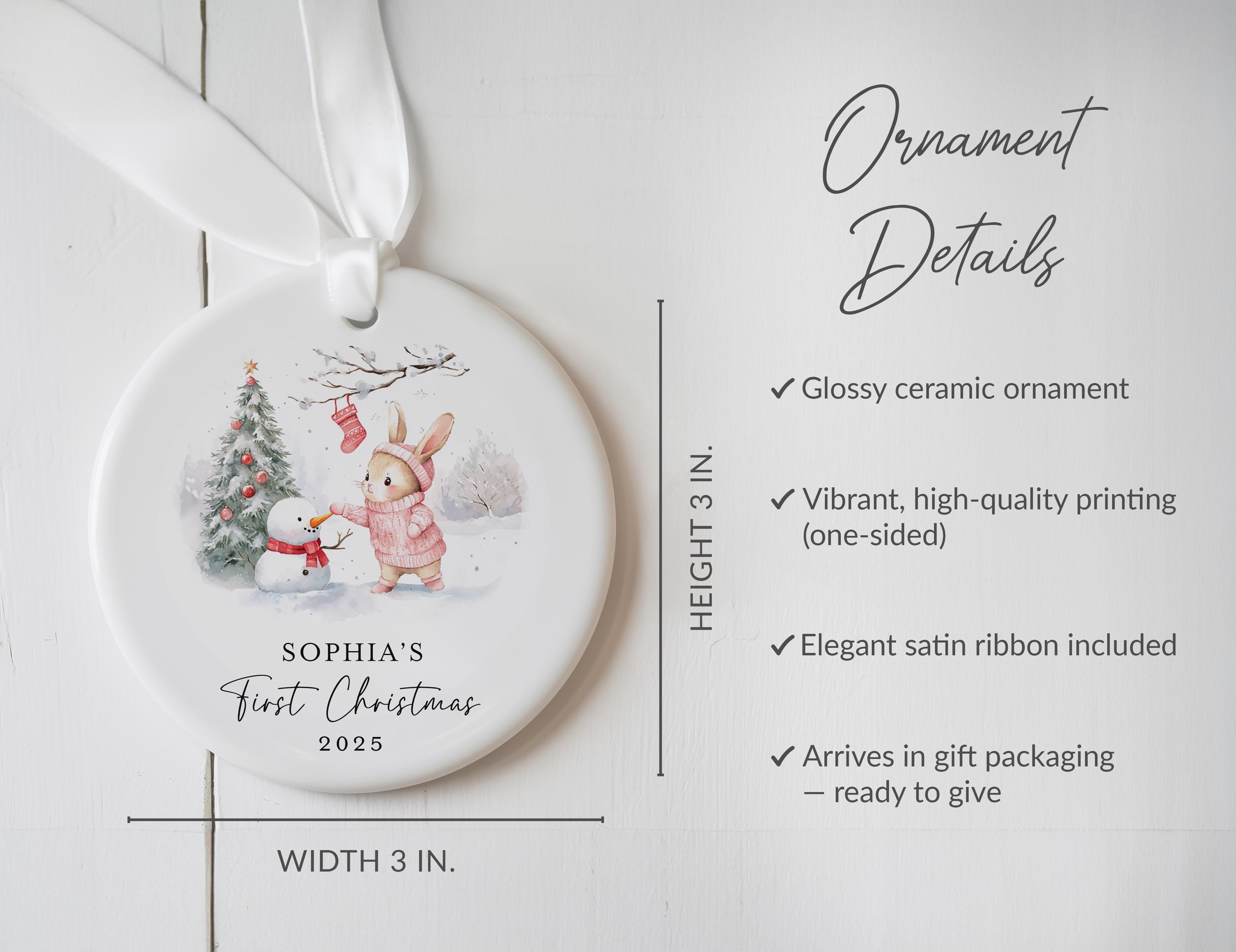 Custom Newborn Keepsake Ornament – Baby Boy or Girl Gift