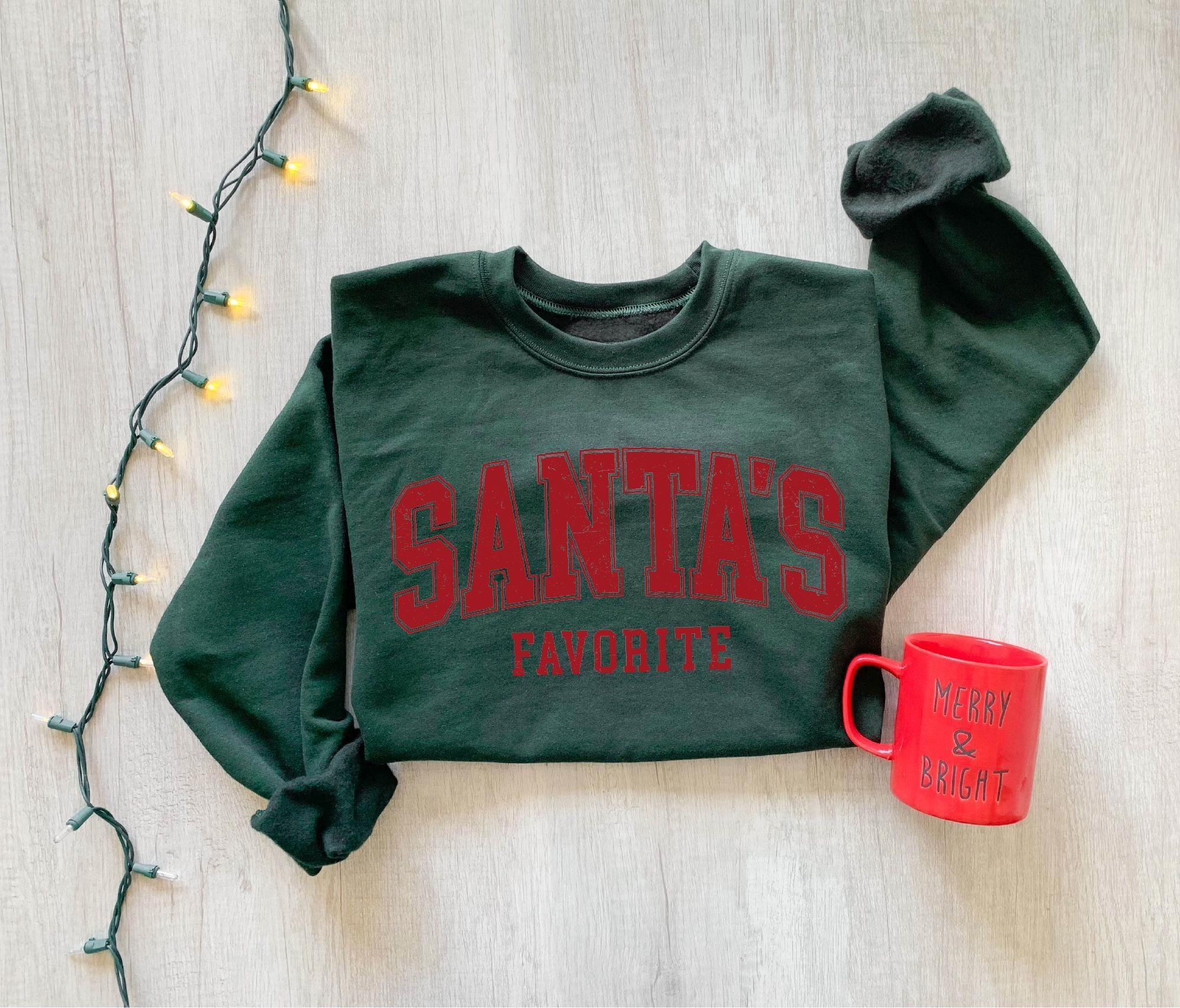 H9NEKO "Santa's Favorite" Christmas Sweatshirt - Funny Womens Gift