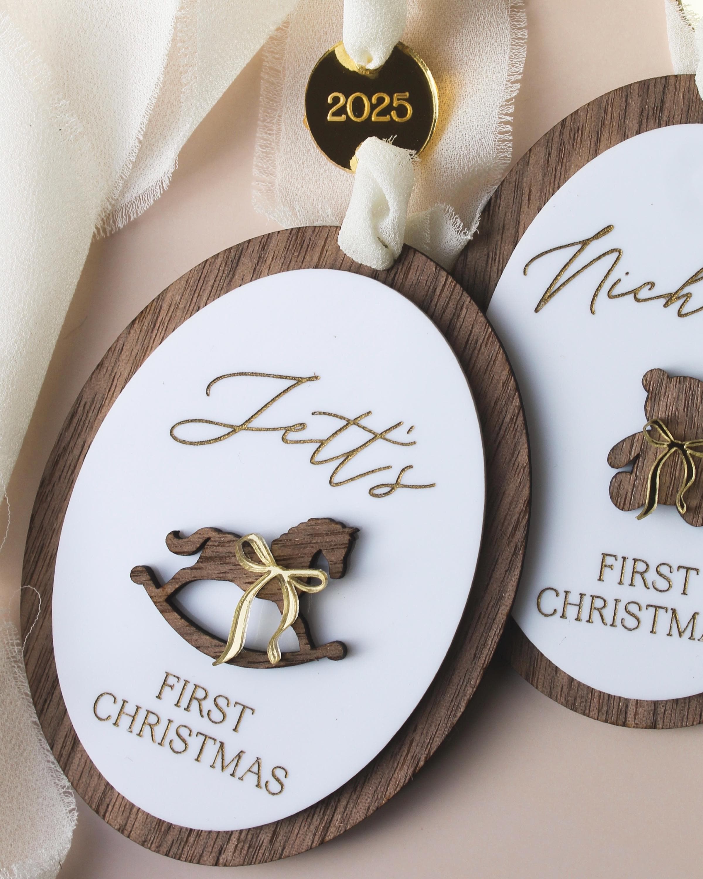 First Christmas Ornament 2025, Custom Christmas Ornament, Baby’s First Christmas