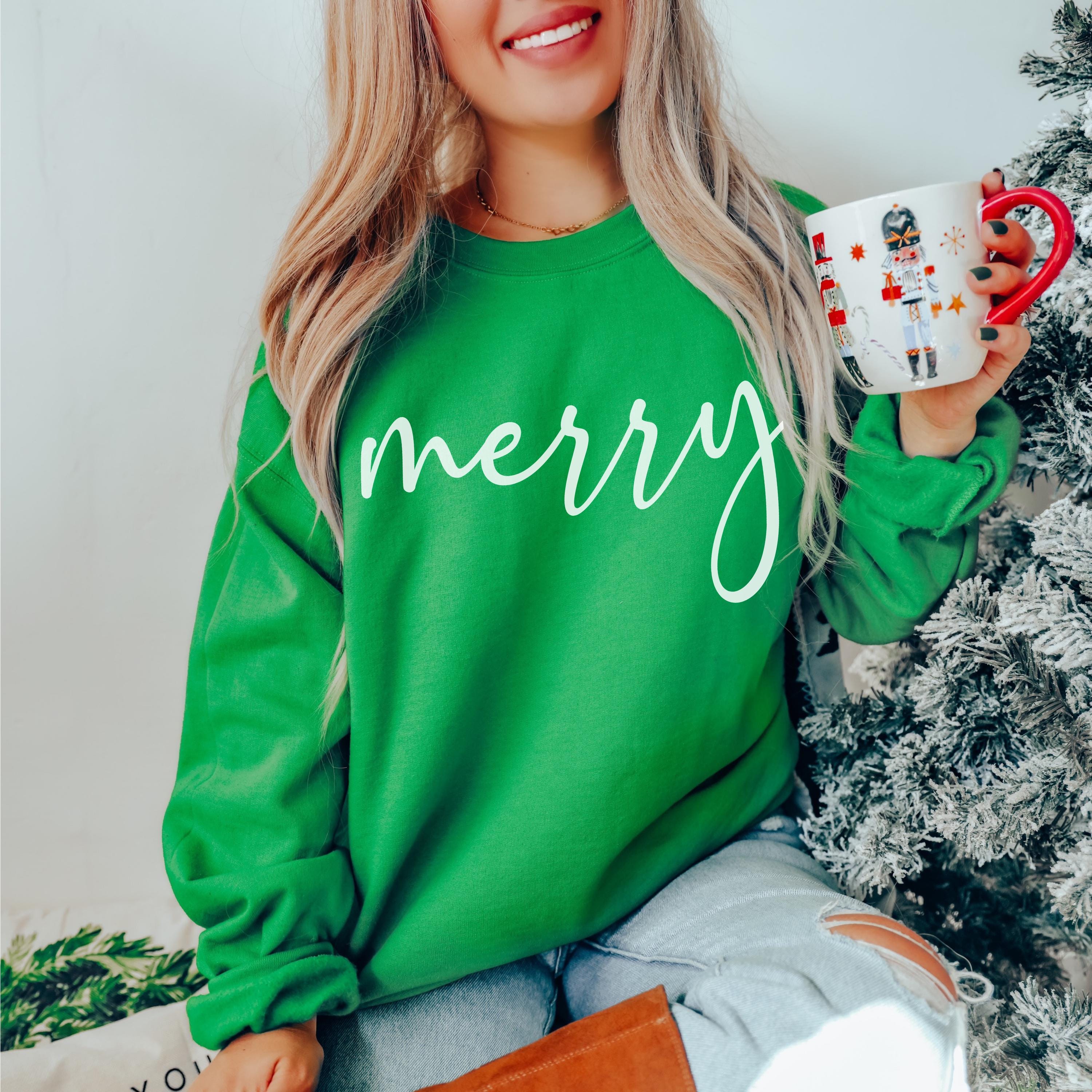 H9NEKO Merry Christmas Sweatshirt - Cozy Holiday Crewneck Gift for Her