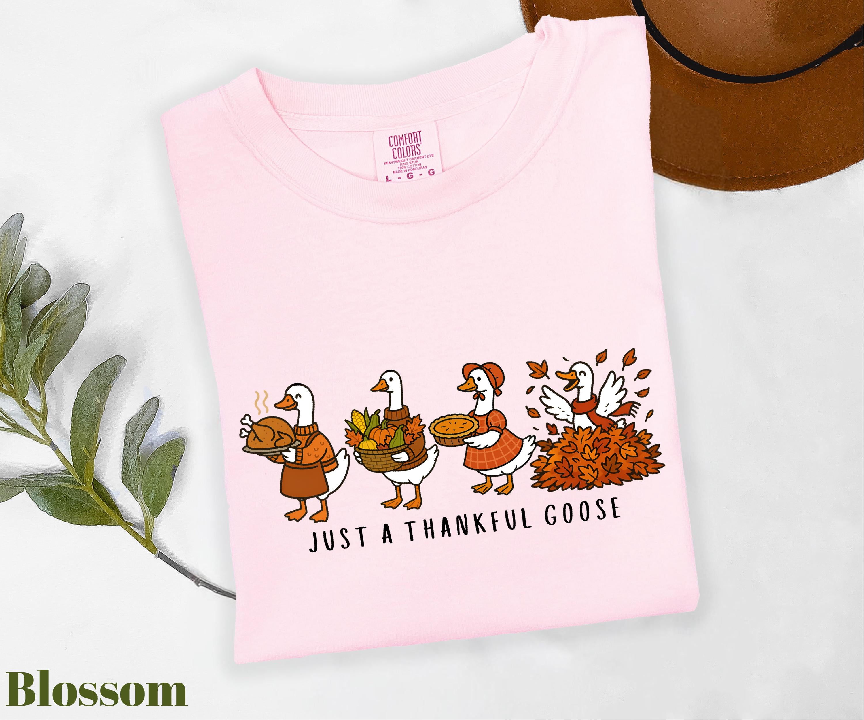H9Neko Comfort Colors Thankful Goose Thanksgiving T-Shirt – Silly Goose Tee, Family Fall Shirt, Autumn Vibes Graphic Tee