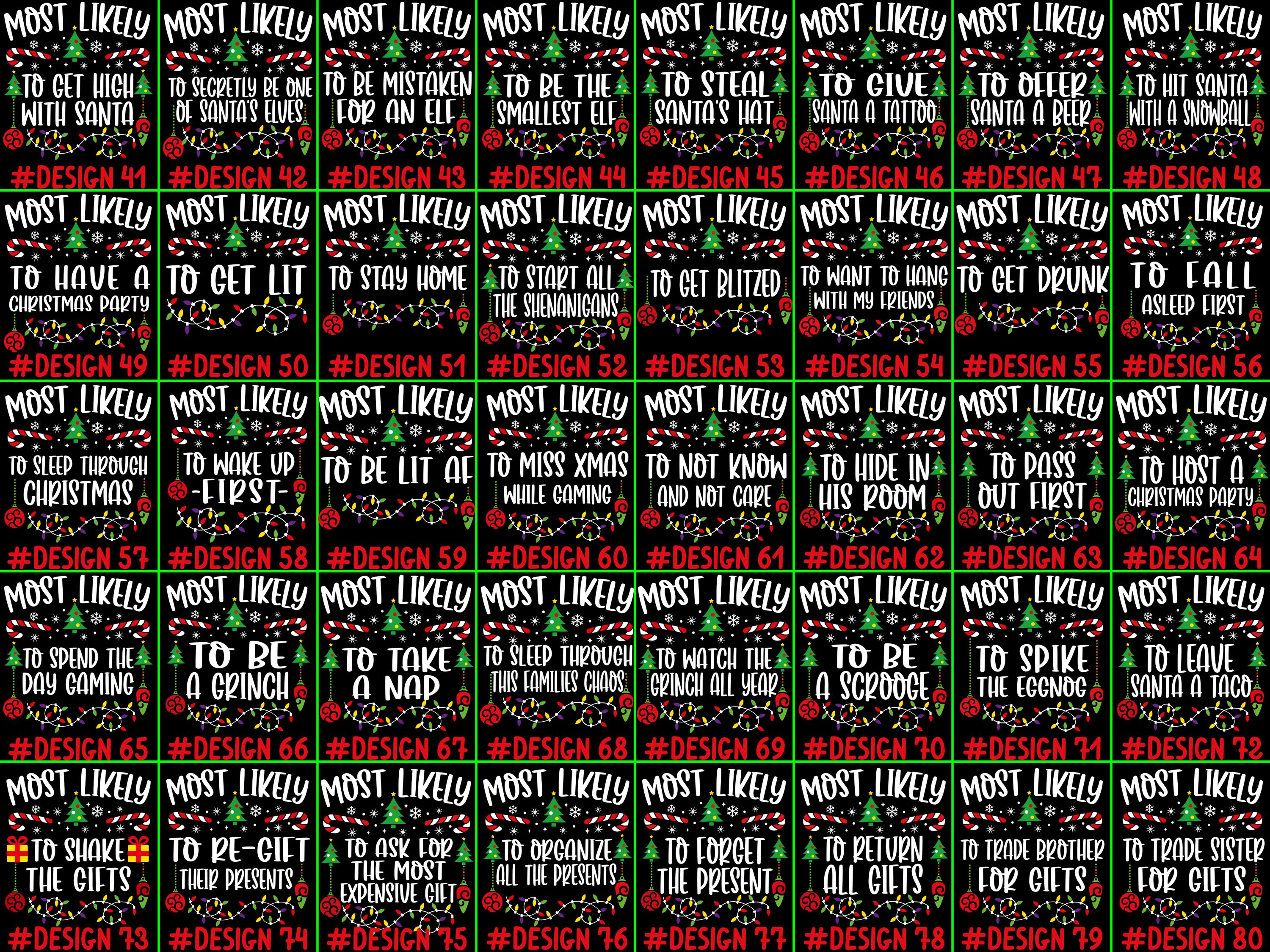 H9NEKO Funny Most Likely to Christmas Shirt - Family Matching Long Sleeve 2025