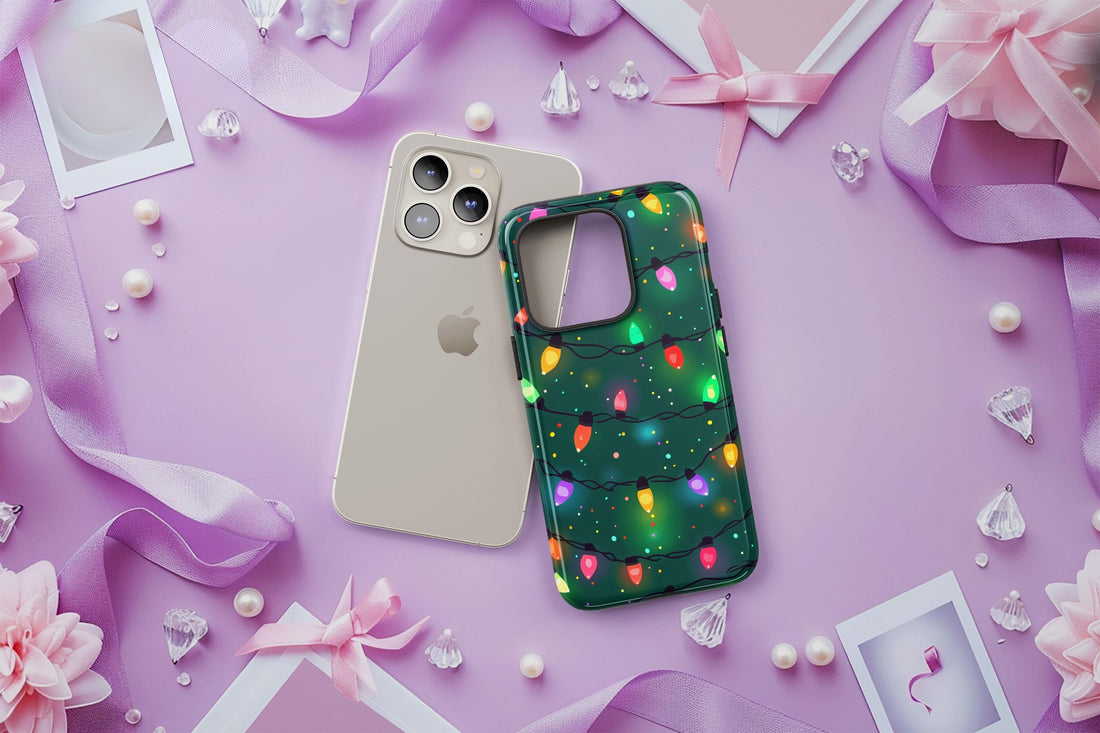 Green Christmas Lights Holiday Phone Case – Festive iPhone 17/16/15 Pro Max Cover