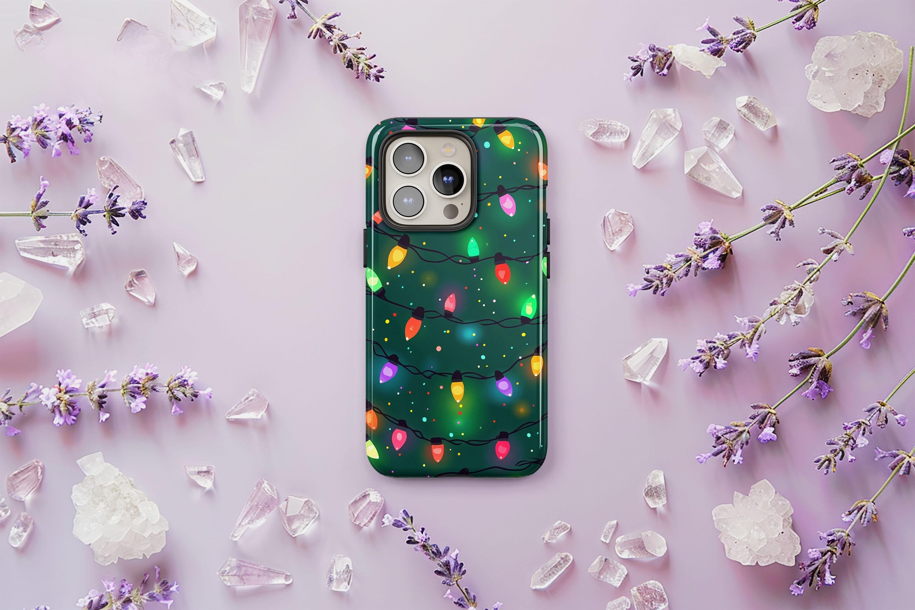 Green Christmas Lights Holiday Phone Case – Festive iPhone 17/16/15 Pro Max Cover