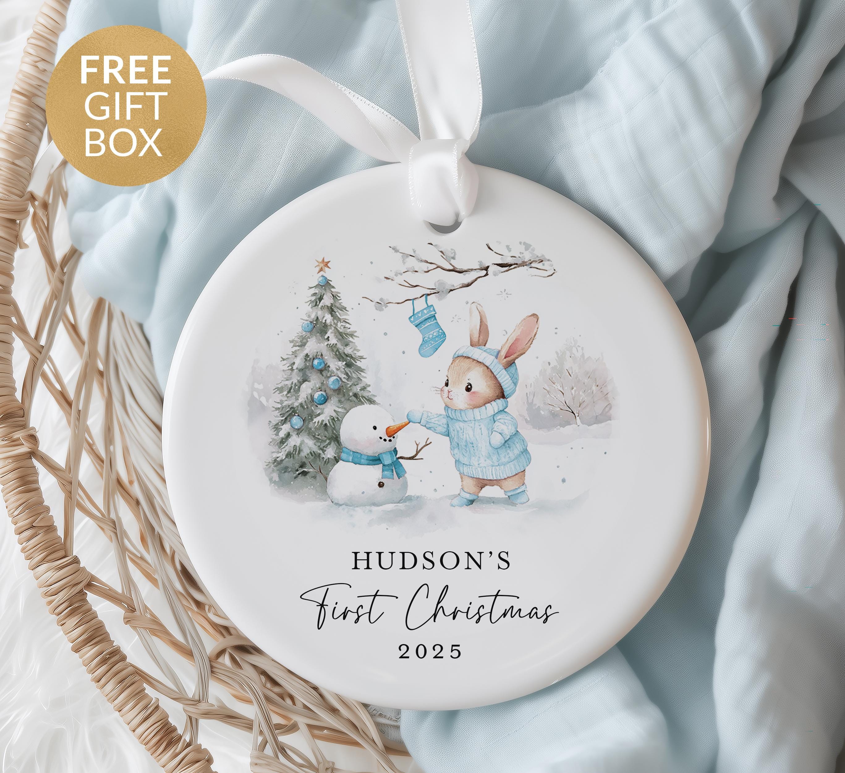 Custom Newborn Keepsake Ornament – Baby Boy or Girl Gift