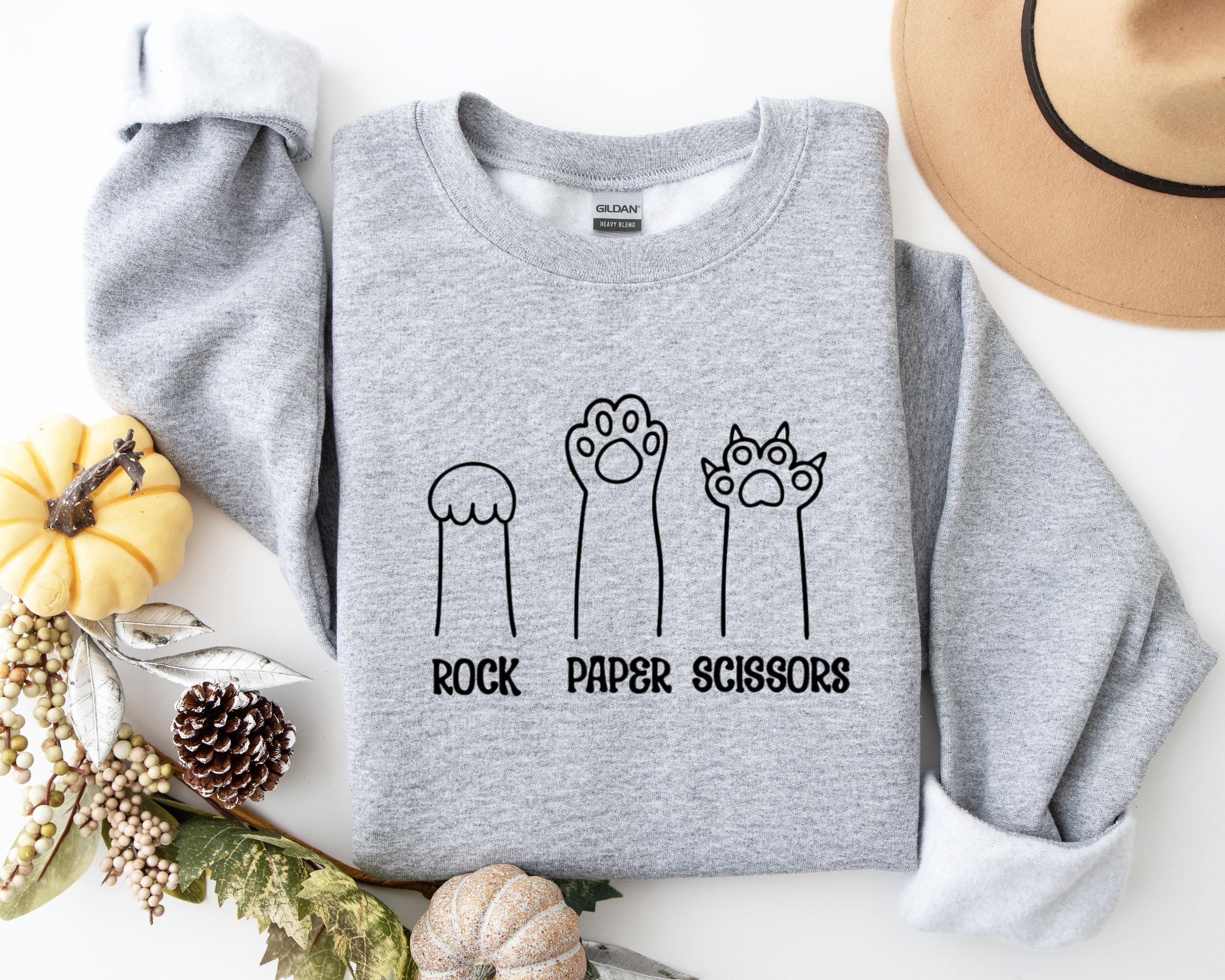H9NEKO Funny Cat Paw Hoodie - Rock Paper Scissors Unisex Pullover
