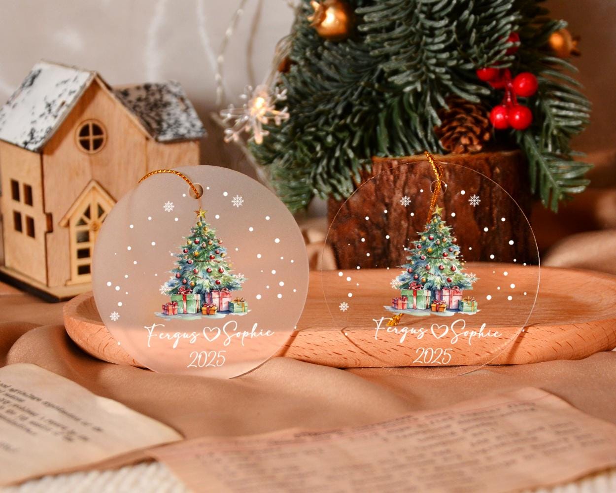 Personalized Couples Christmas Ornament: Acrylic Bauble, Our First Christmas Togther, Christmas Home Decor, New Couple Xmas Ornament Gifts