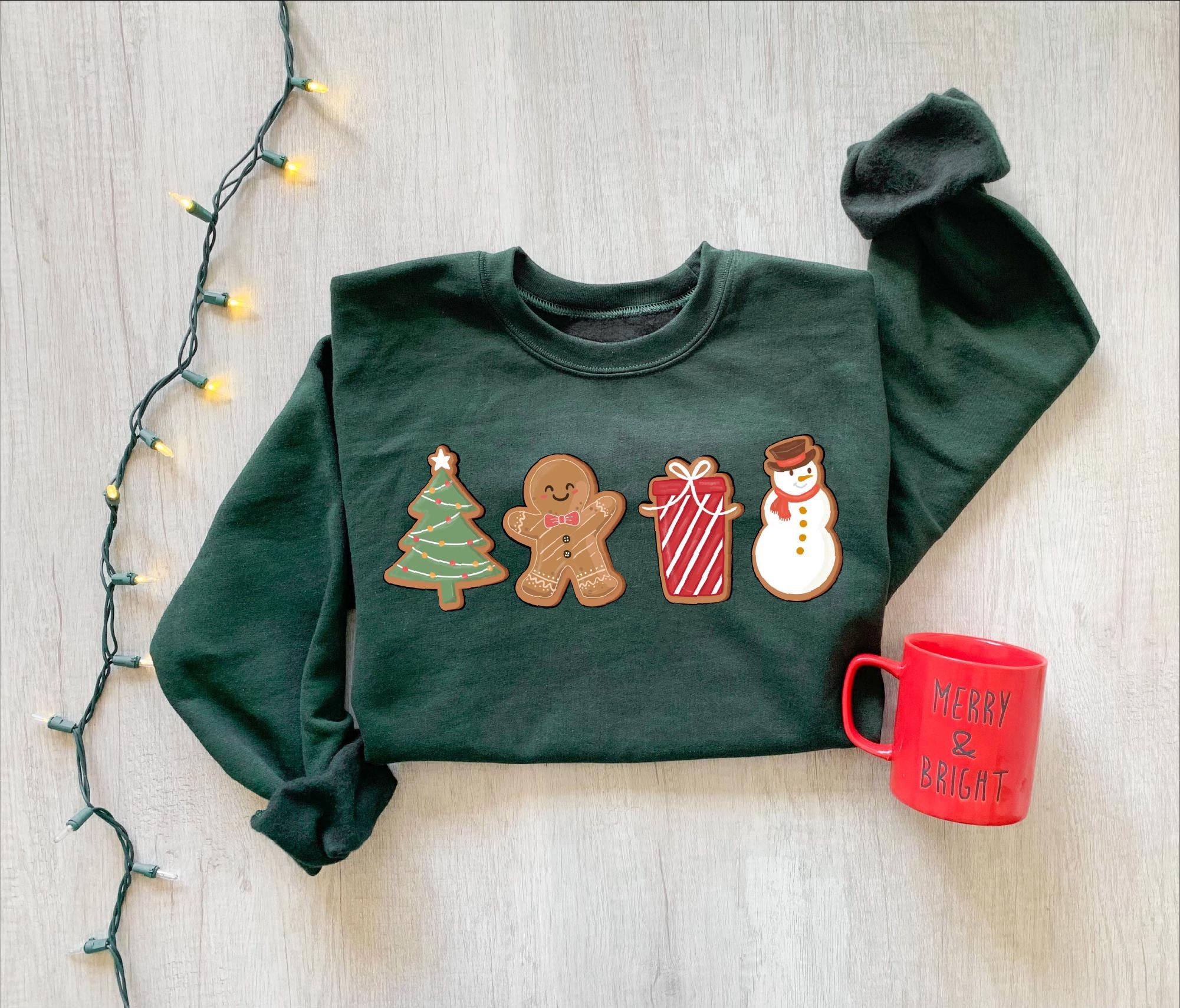 Cute Gingerbread Cookies Sweatshirt – Merry Christmas Womens Holiday Sweater | H9Neko