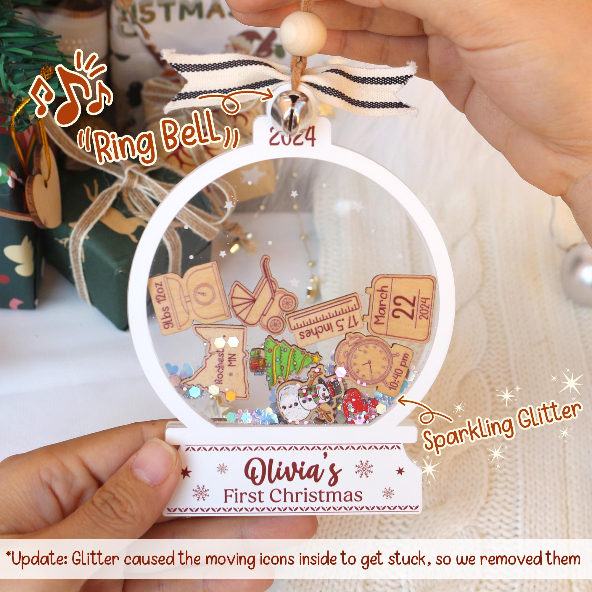Baby’s First Christmas Ornament 2025 | Unique 4D Acrylic Shaker Keepsake Gift