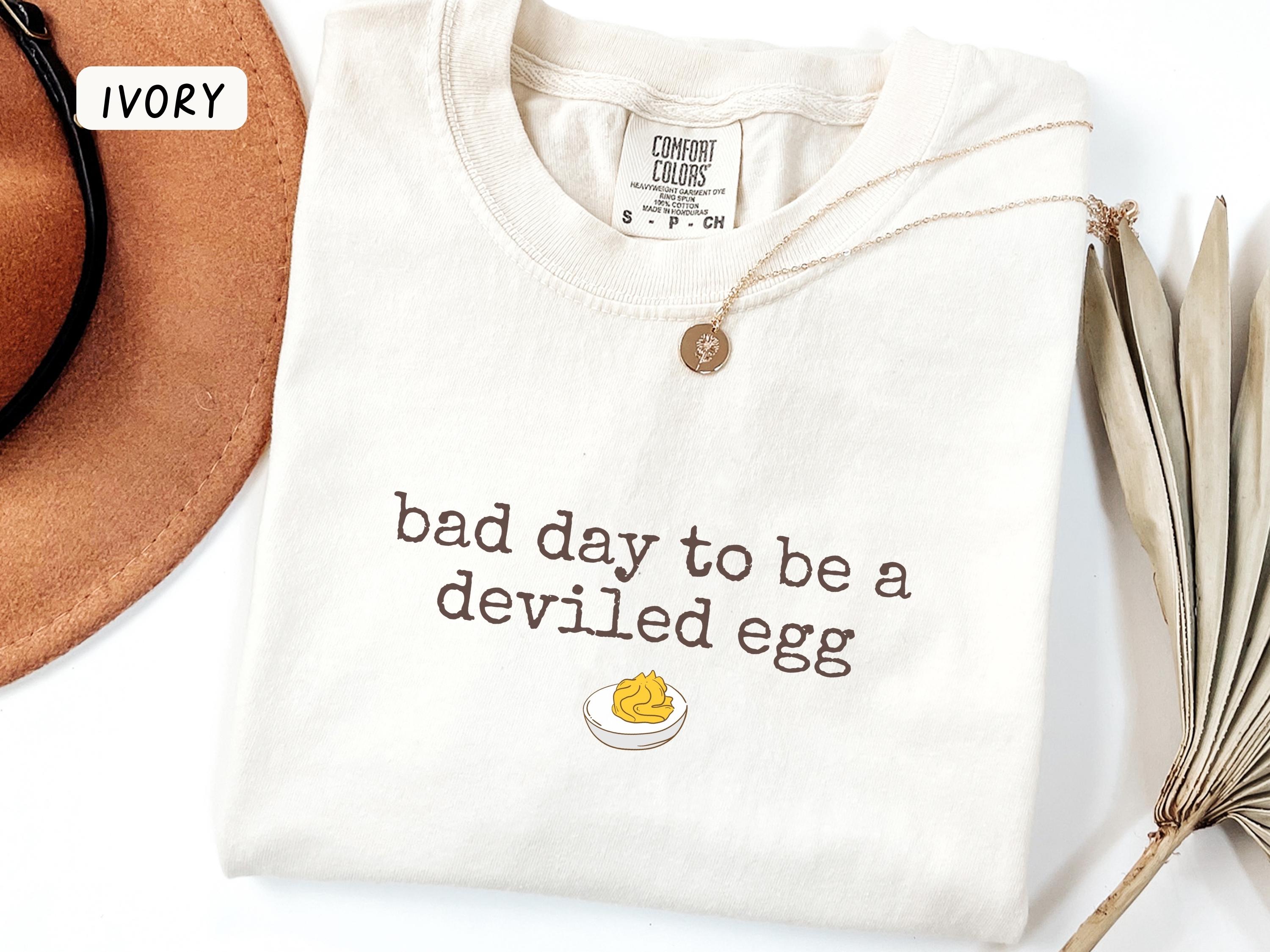 H9Neko Funny Thanksgiving Shirt – “Bad Day to Be a Deviled Egg” Comfort Colors Tee, Sarcastic Friendsgiving Food Humor T-Shirt