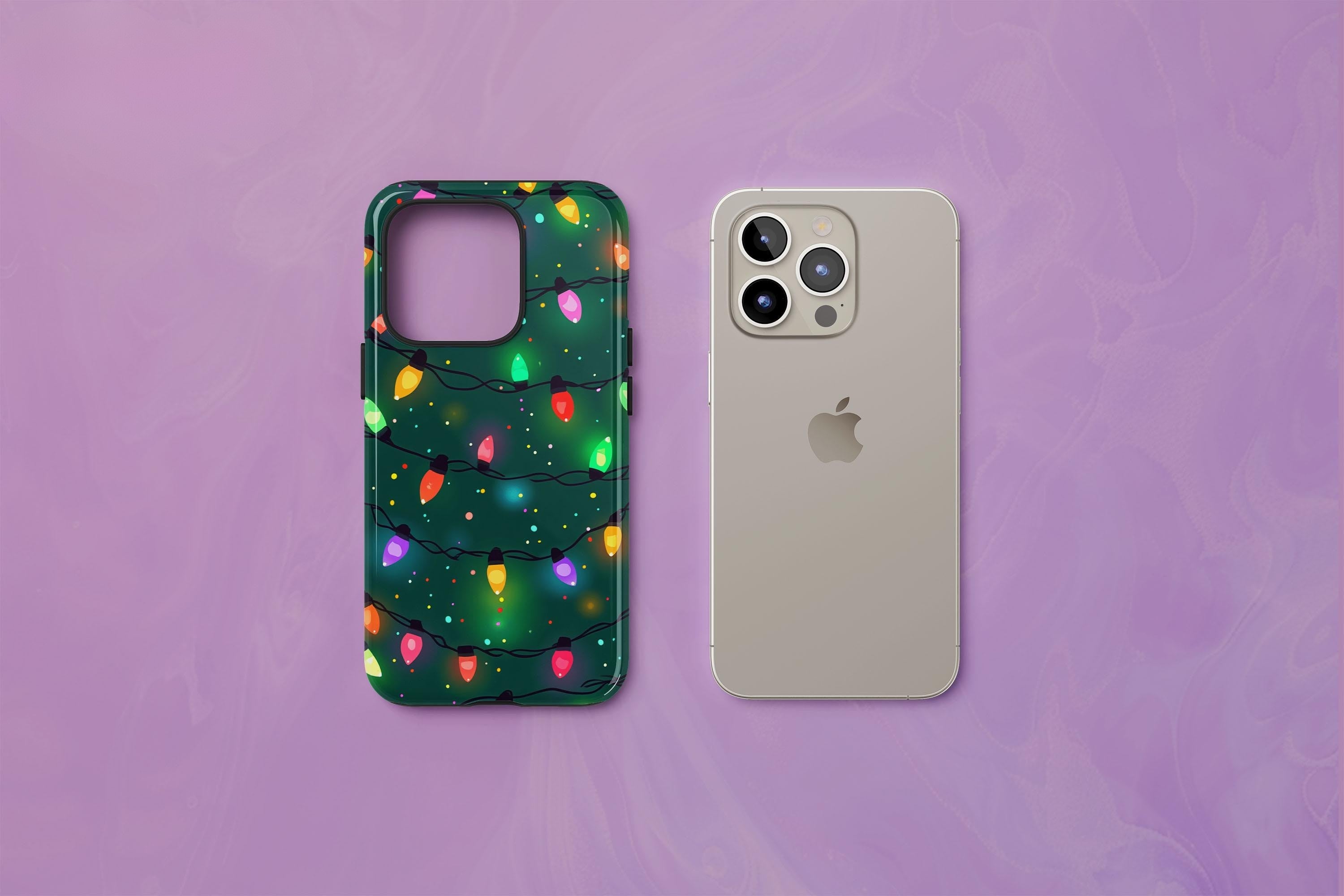 Green Christmas Lights Holiday Phone Case – Festive iPhone 17/16/15 Pro Max Cover