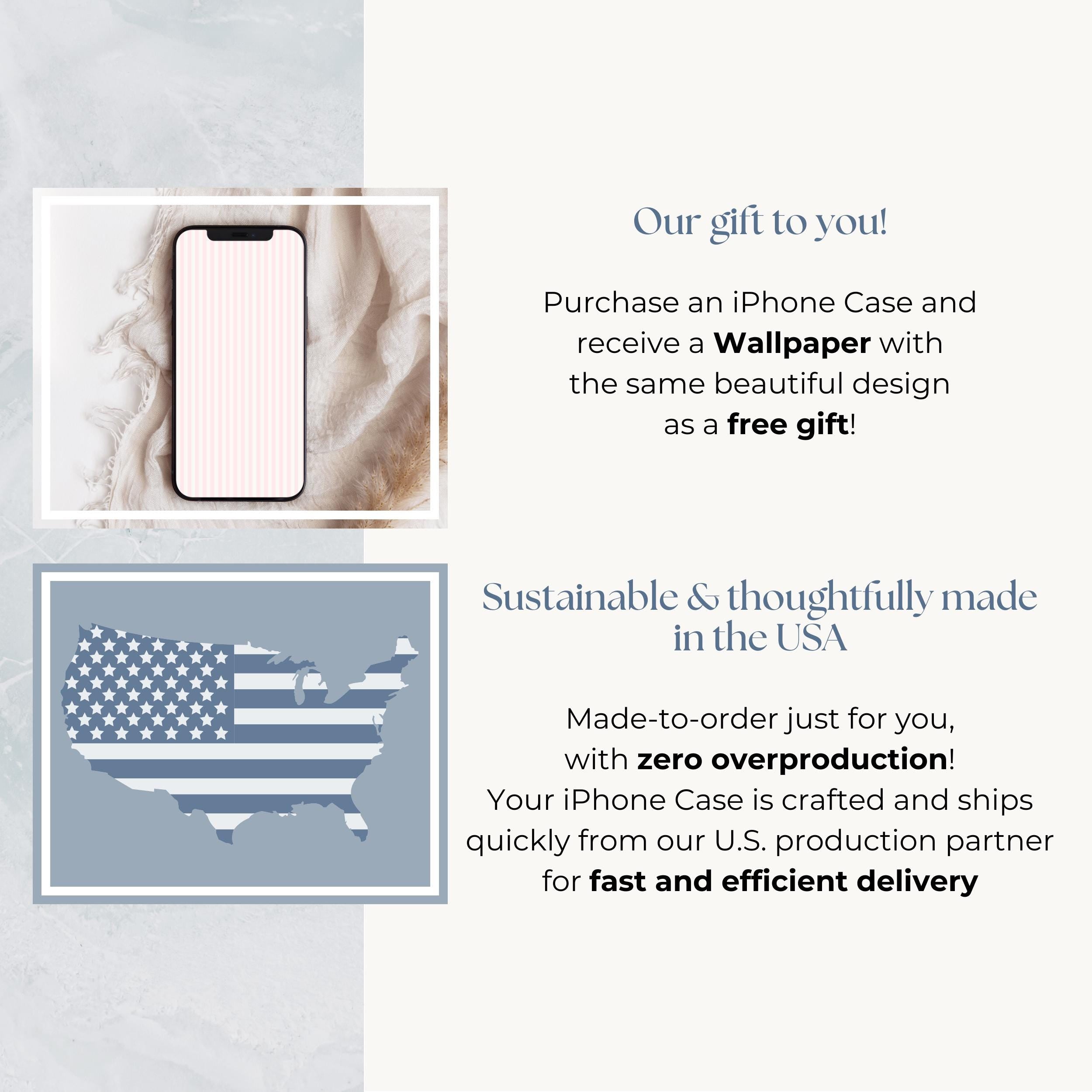 Personalized Pink Striped Phone Case – Custom Monogram Aesthetic Coastal Preppy Beachy iPhone Case