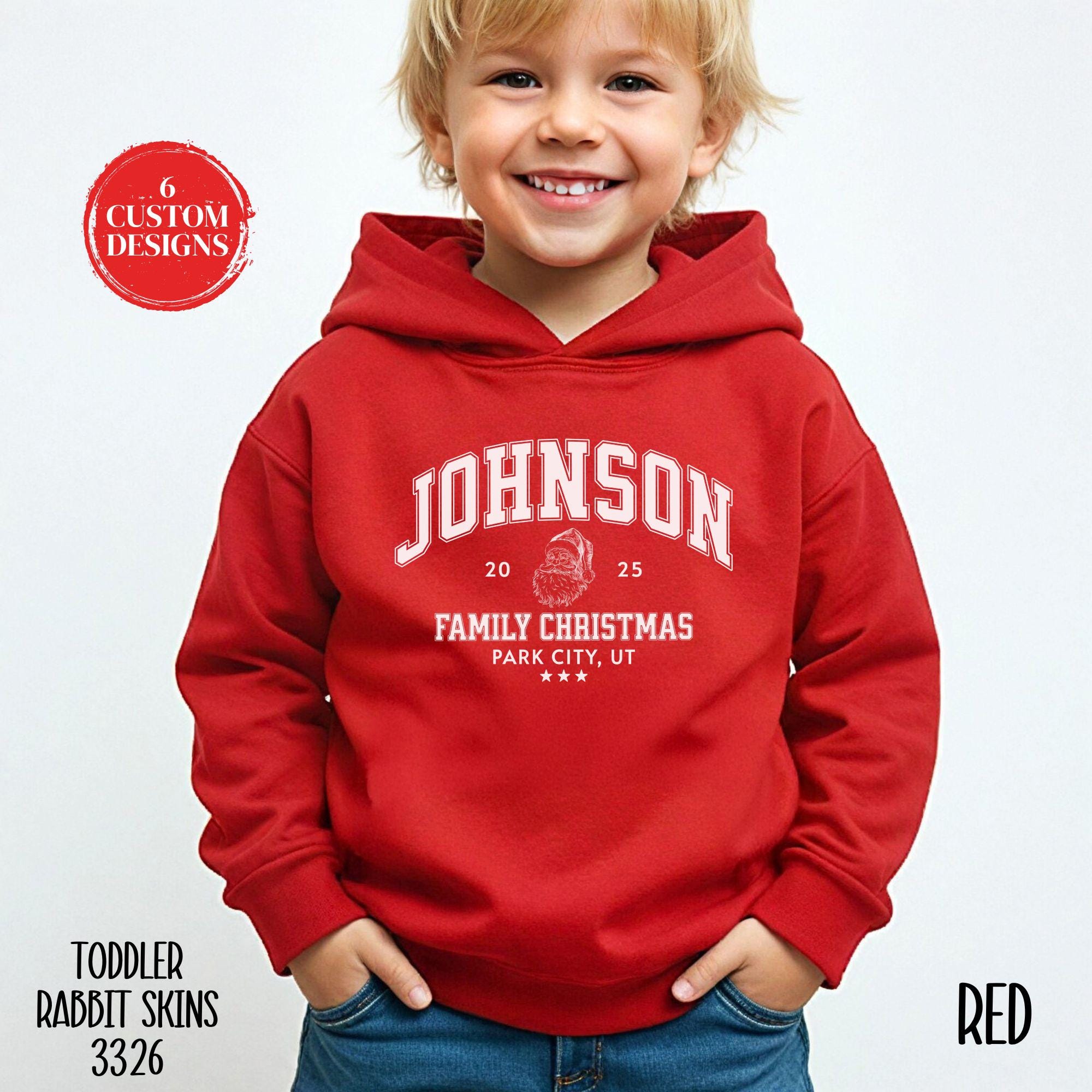 H9NEKO Personalized Family Christmas Hoodies - Vintage Santa Gift